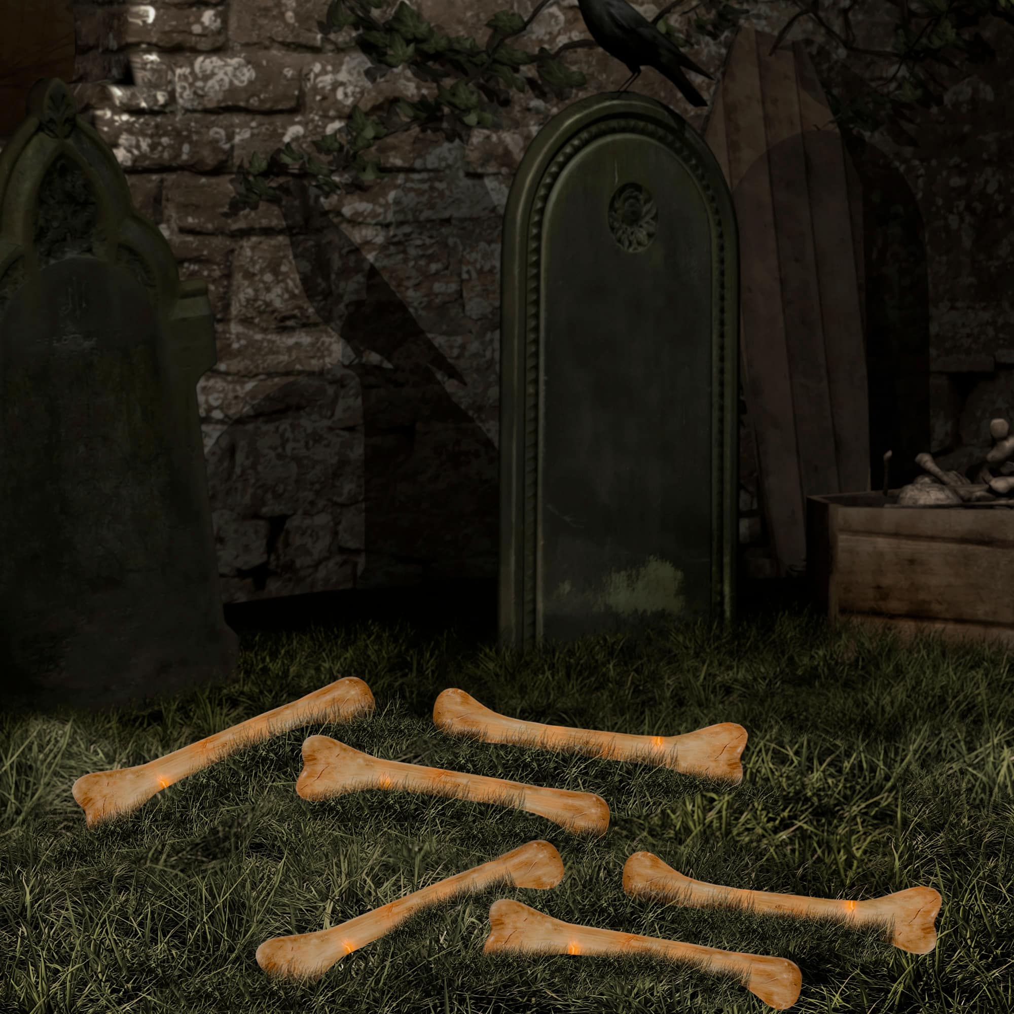 6ct. Bone Shaped Halloween Lights