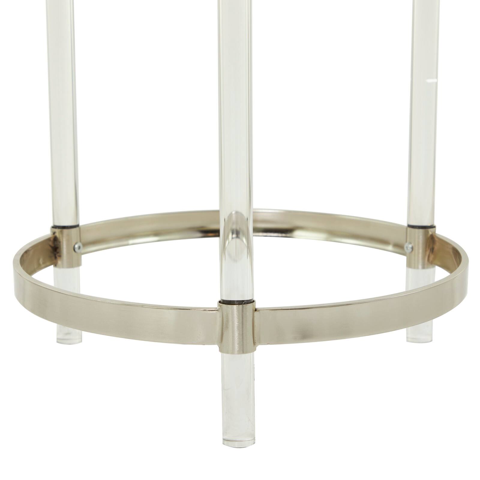 Silver Acrylic Contemporary Accent Table, 19&#x22; x 19&#x22; x 23&#x22;