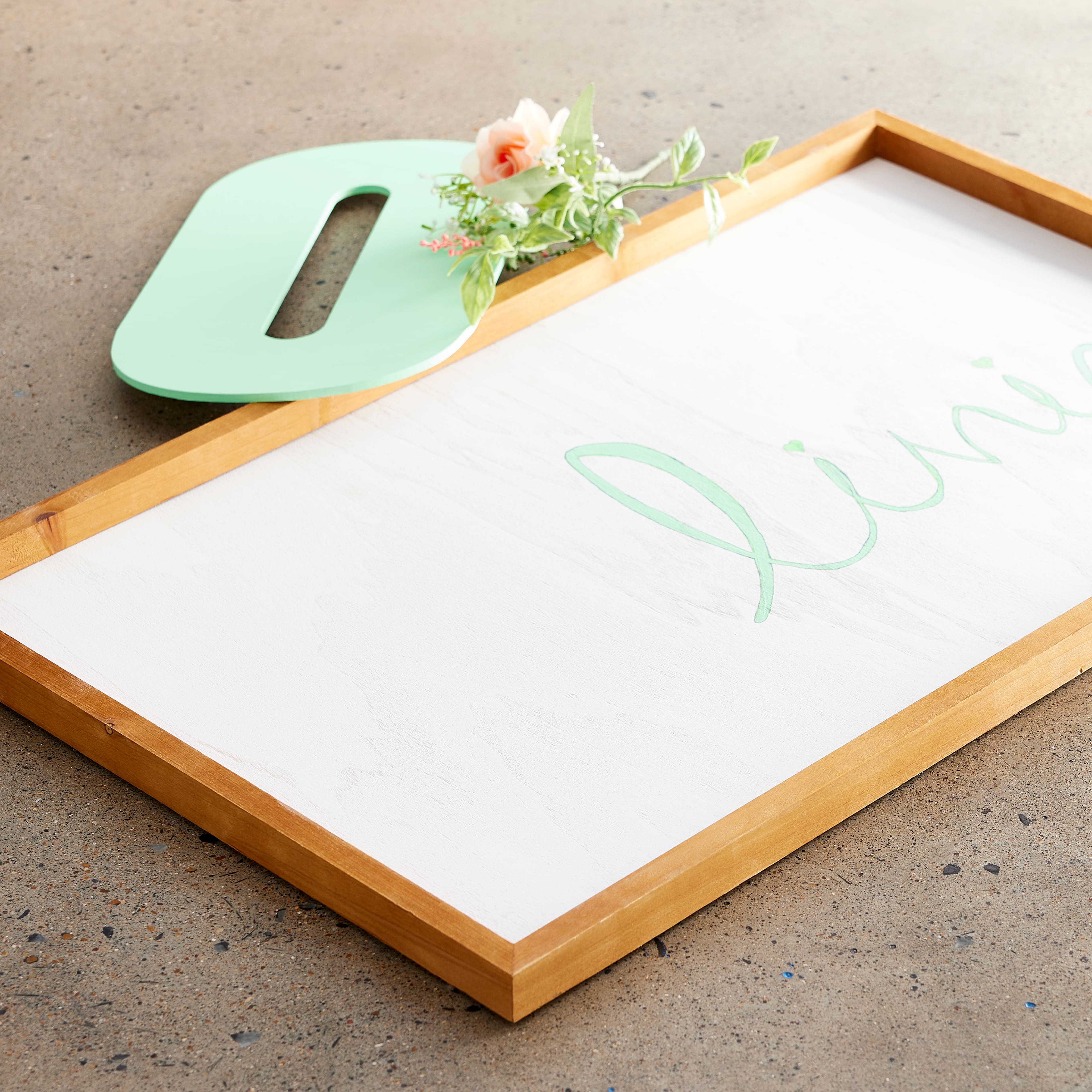 27&#x22; Unfinished Plaque with Brown Frame by Make Market&#xAE;