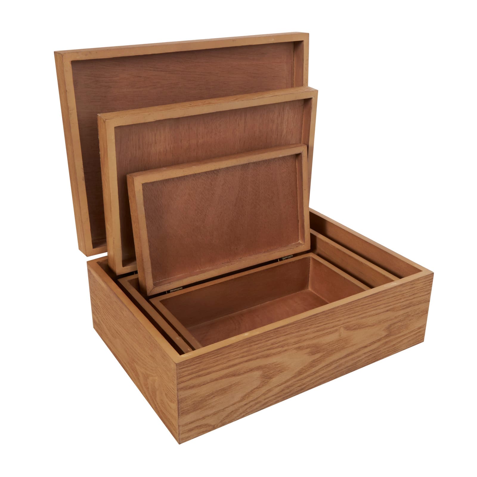 Brown & Cream Wooden Geometric Box Set