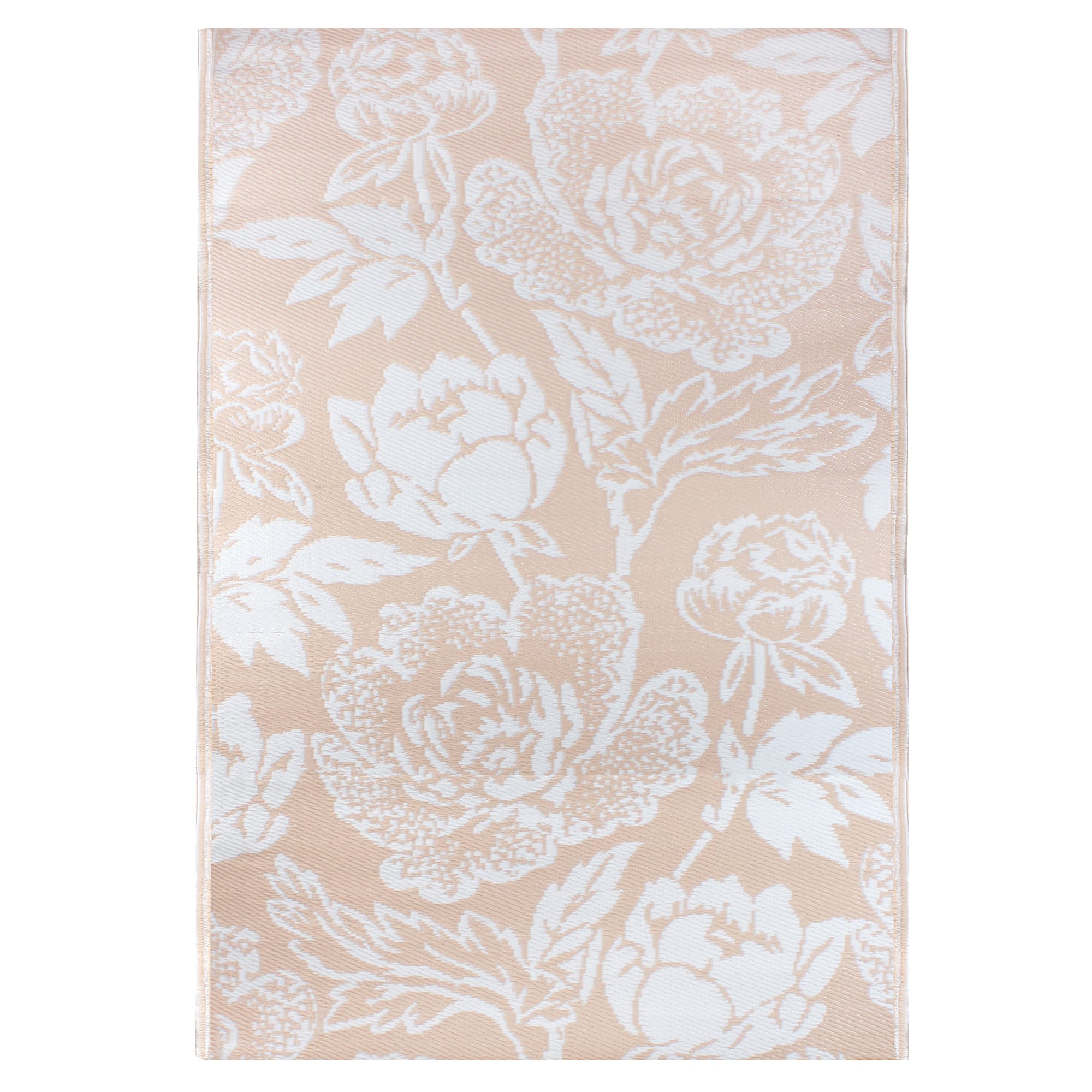 Pink Floral Outdoor Area Rug, 4ft. x 6ft.