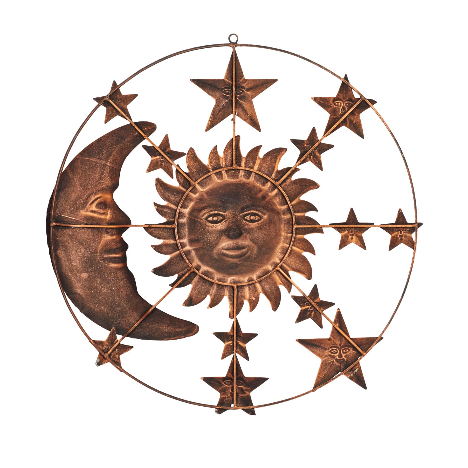 Brown Sun & Moon Rustic Metal Wall Decor