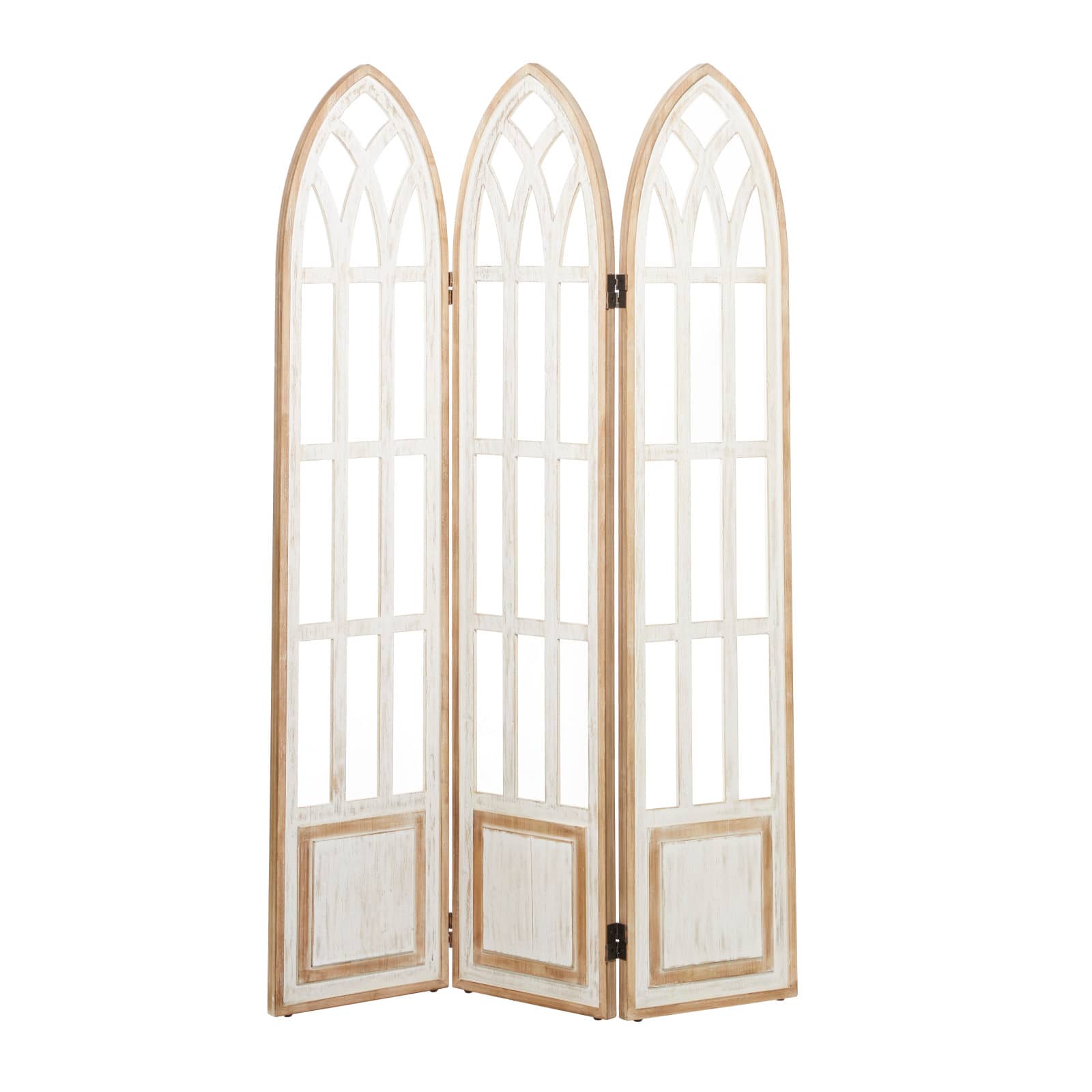 White Wood Farmhouse Room Divider Screen, 72" x 48" x 2"