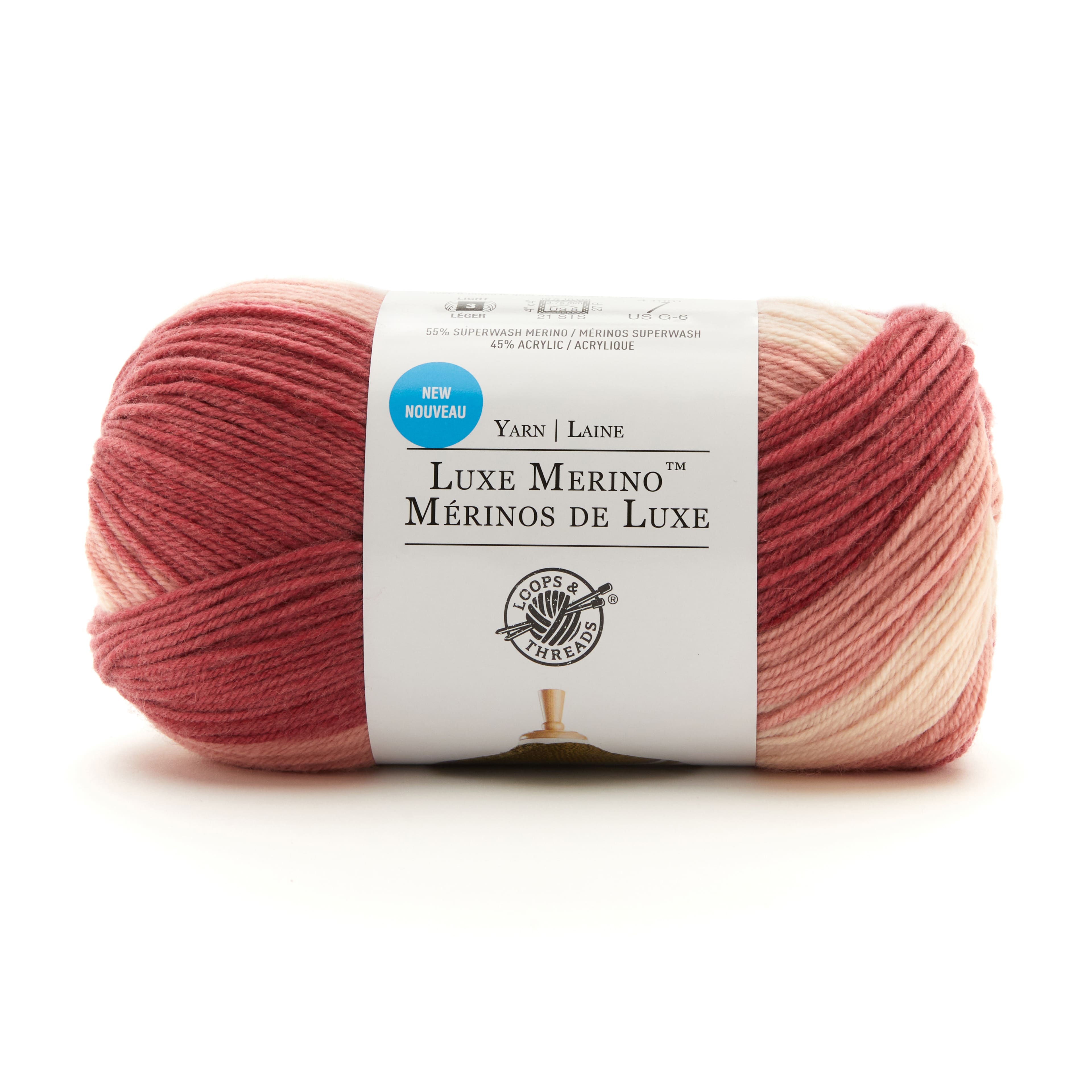 Loops & Threads Chunky Laine Epaisse Grueso Heather Gray Knit Crochet Yarn  5.2 O