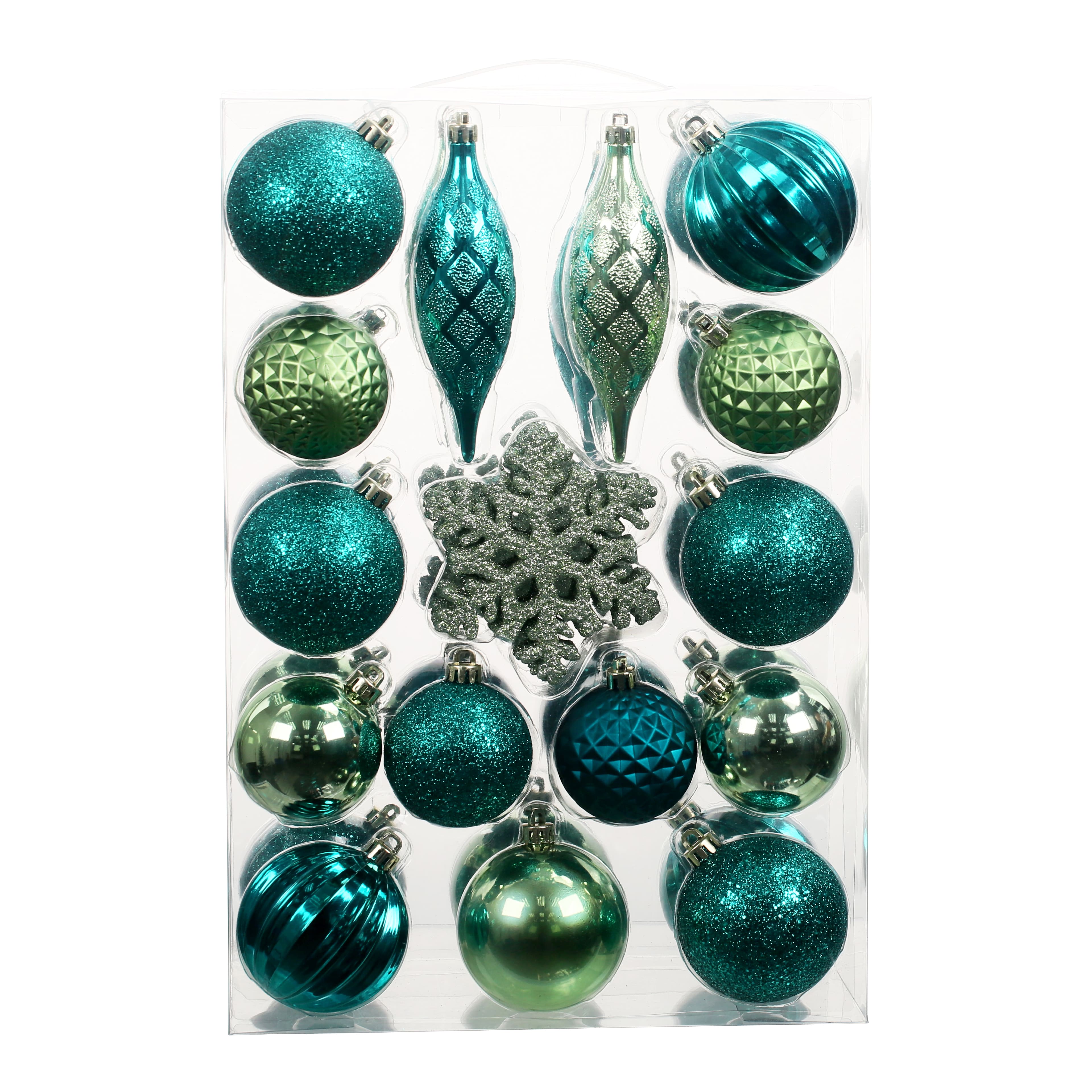 40 Pack Peacock Mixed Shatterproof Ornaments by Ashland&#xAE;