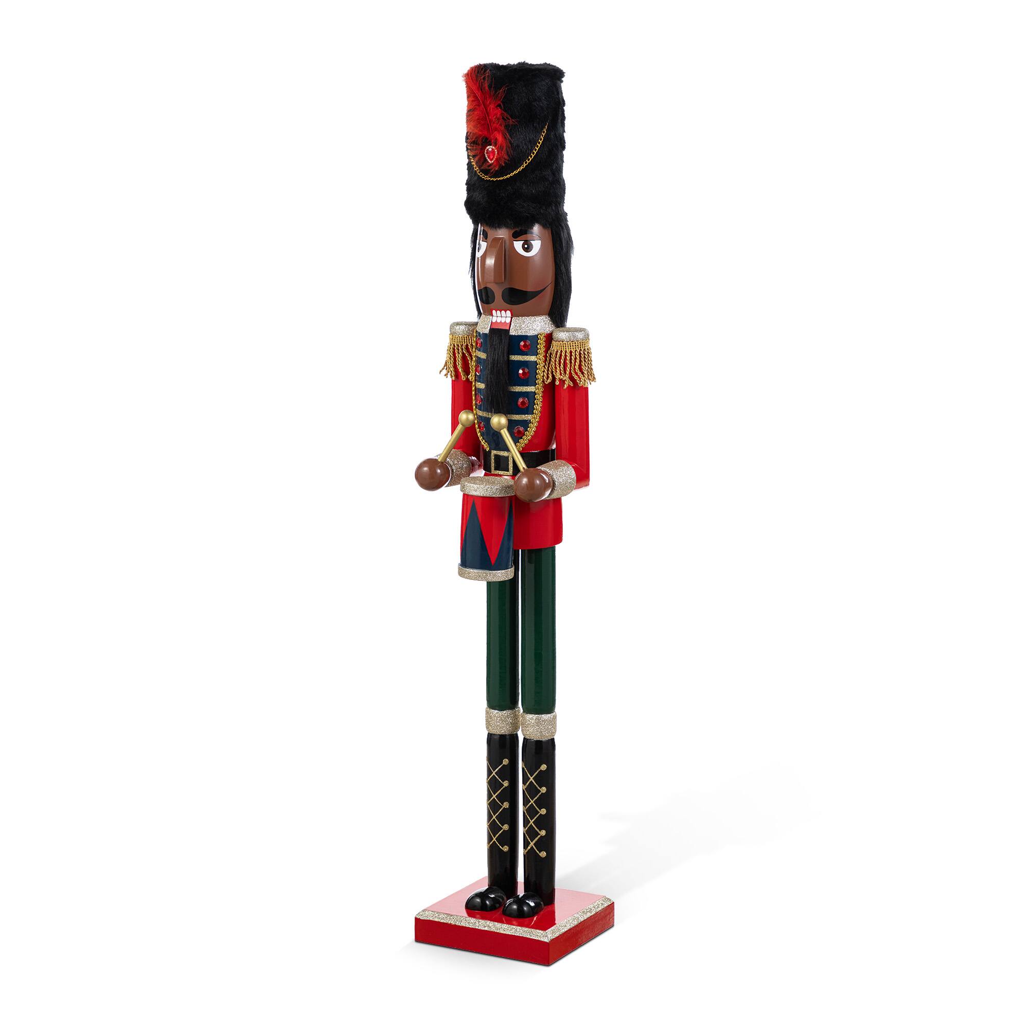 Glitzhome&#xAE; 36.5&#x22;H Wooden Christmas African American Soldier Nutcracker