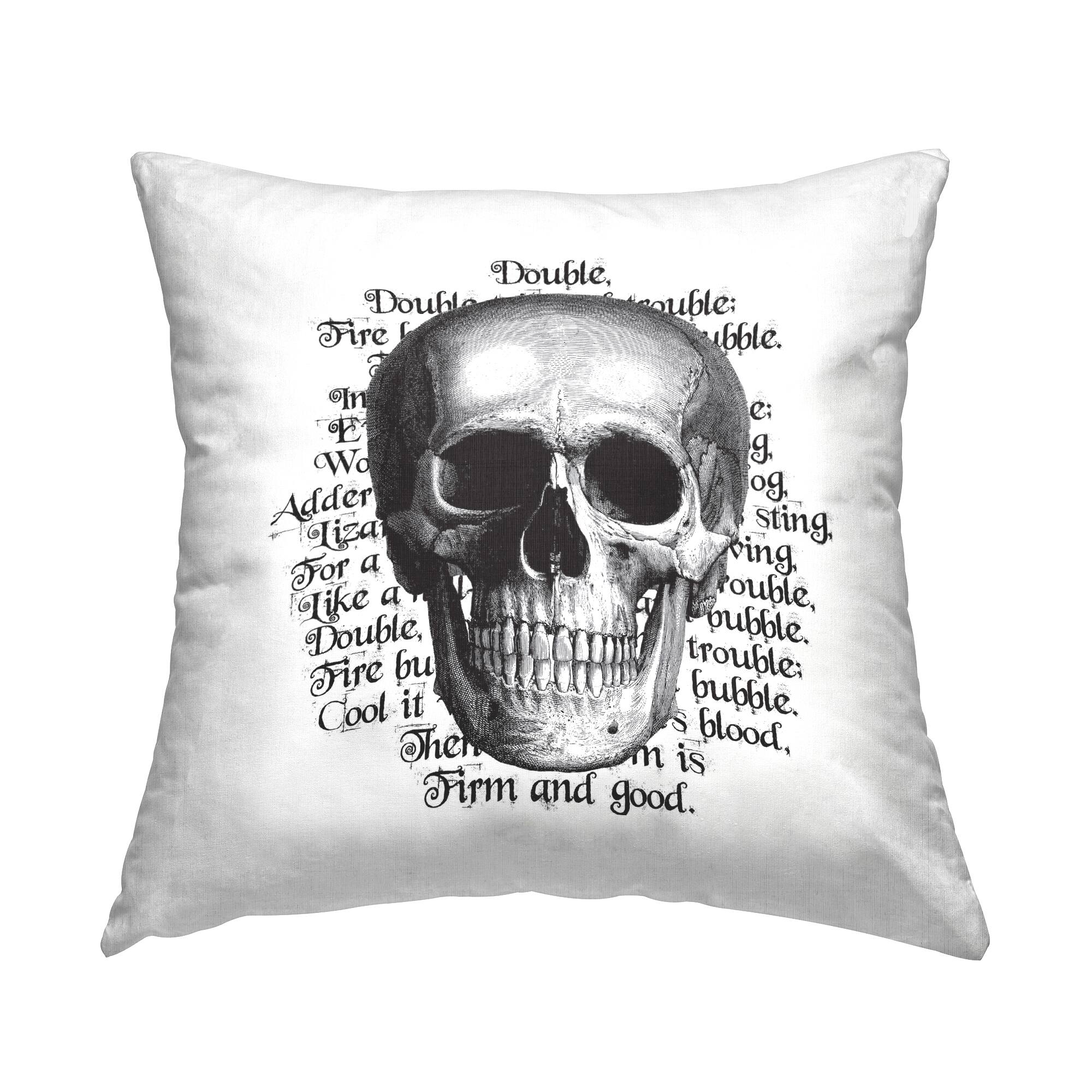 Stupell Industries Halloween Witch Spell Skull Phrase Throw Pillow
