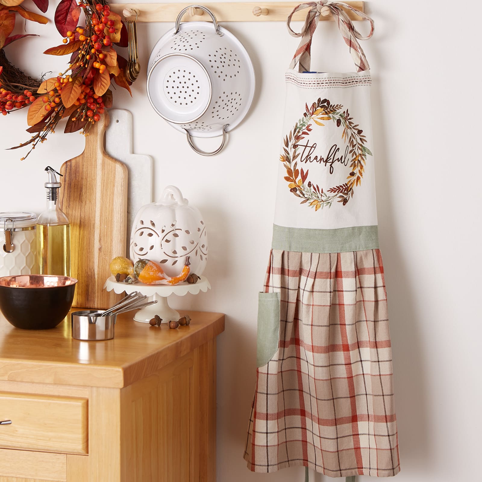 Thanksgiving Thankful Autumn Fall Leaves Apron