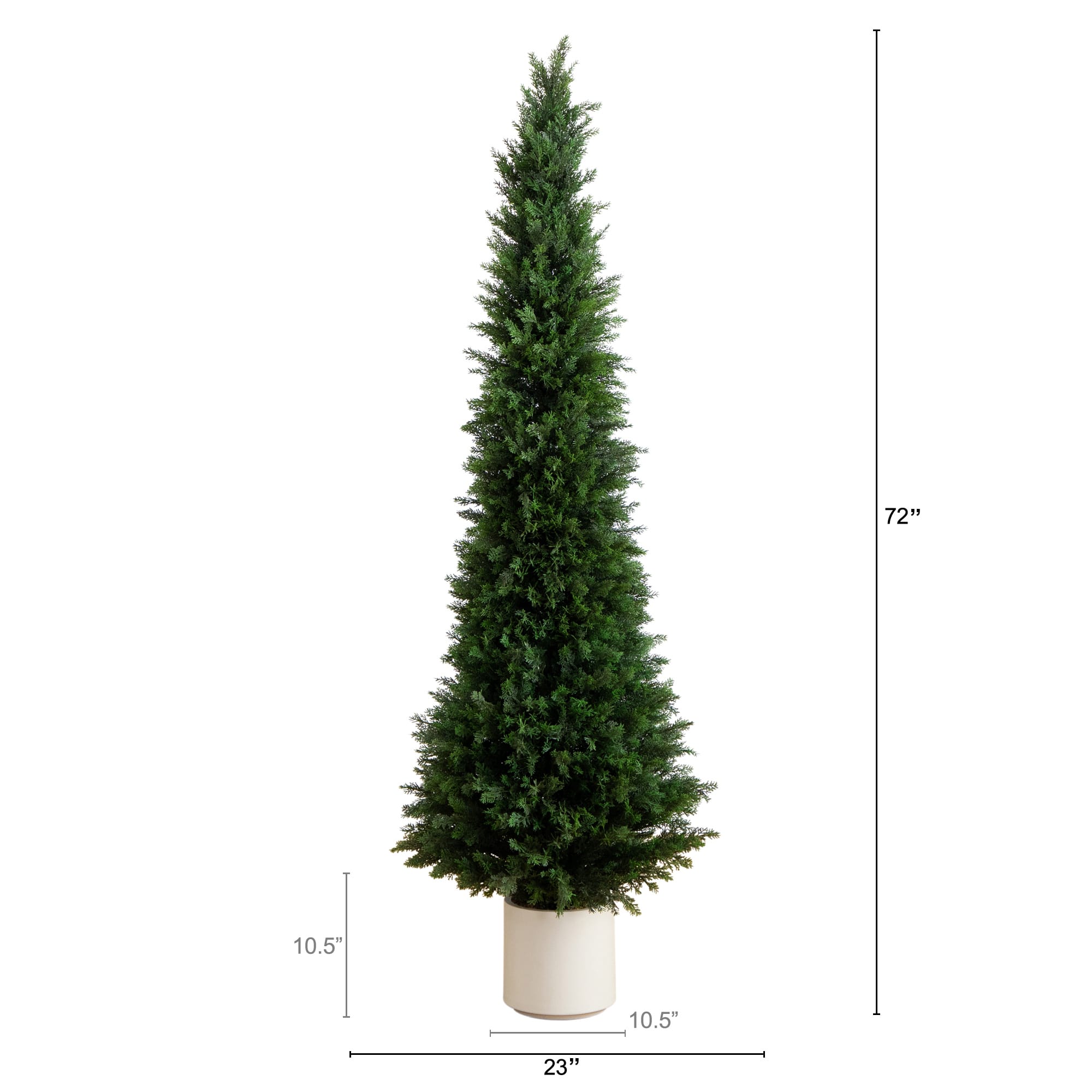 6ft. UV-Resistant Cedar Tree in White Planter