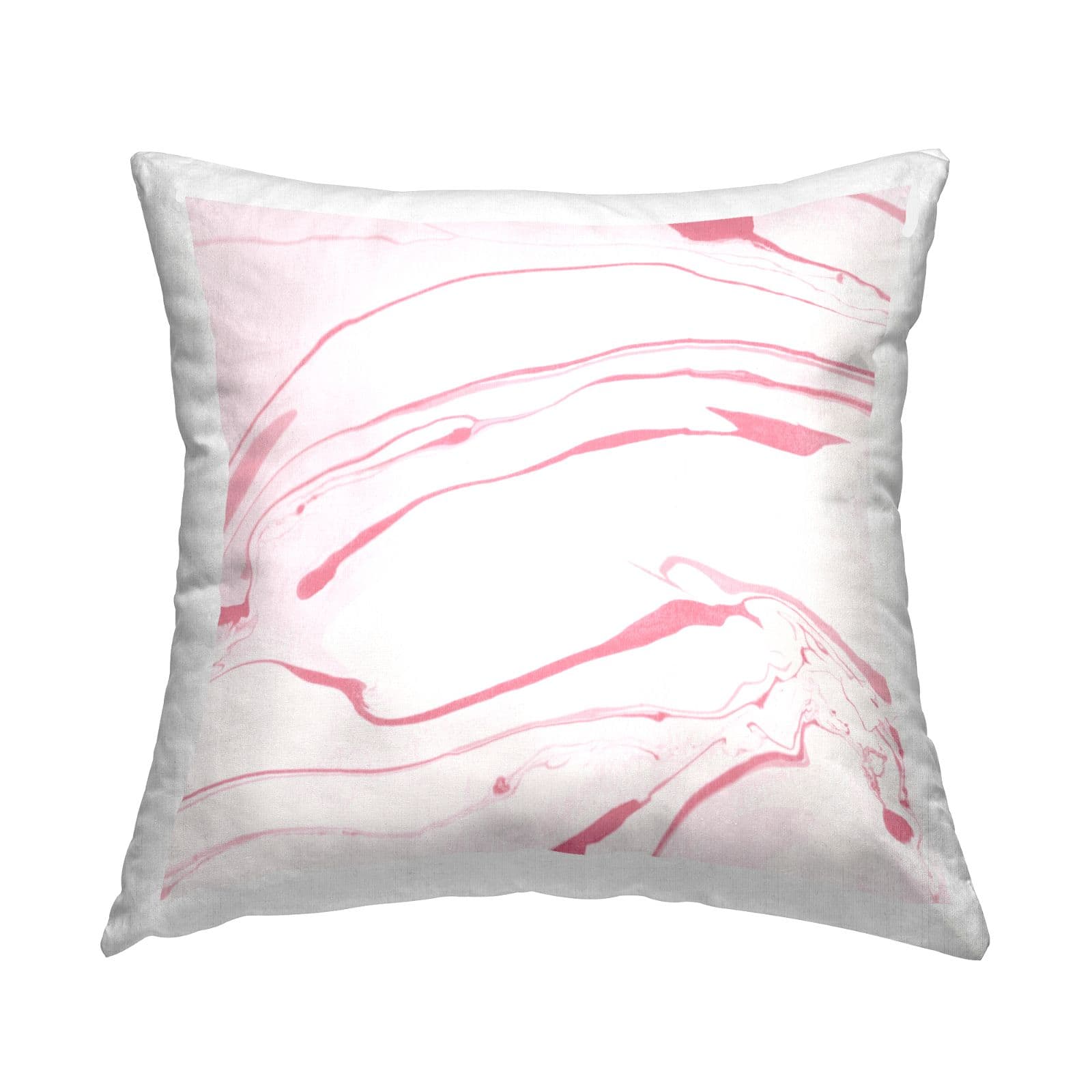Stupell Industries Delicate Pink Fluid Marbled Lines Shapes Throw Pillow, 18" x 18"