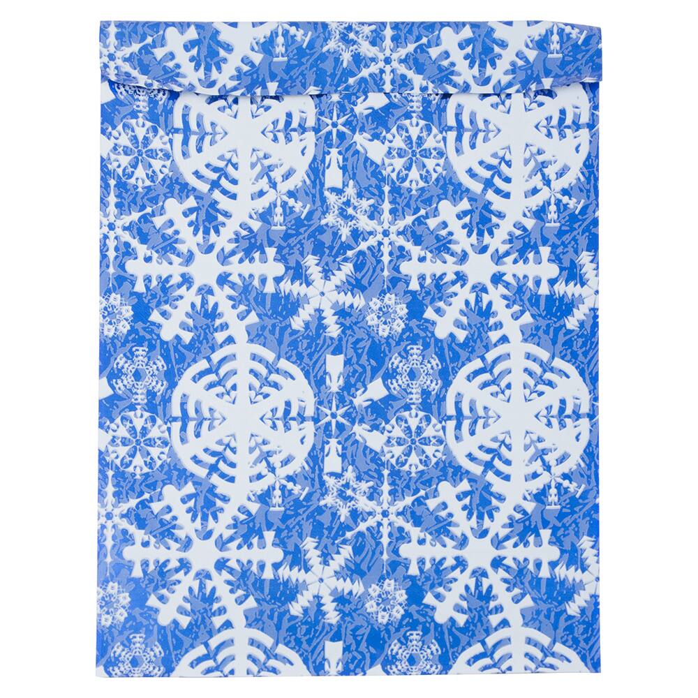 JAM Paper Blue & White Snowflakes Open End Catalog Premium Foil Envelopes