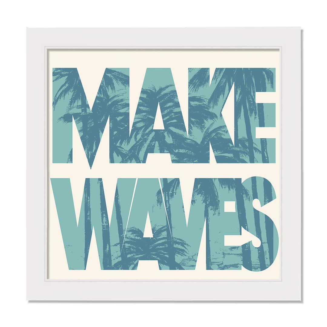 Make Waves White Framed Print