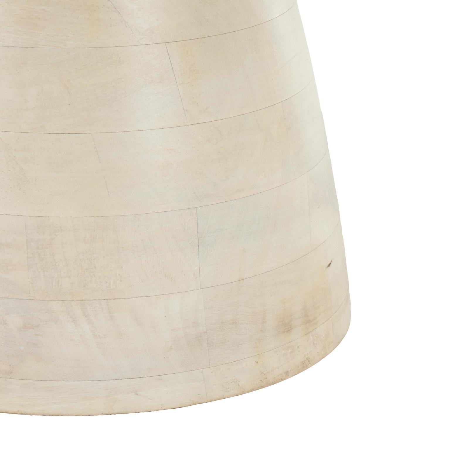 18" Cream Mango Wood Accent Table