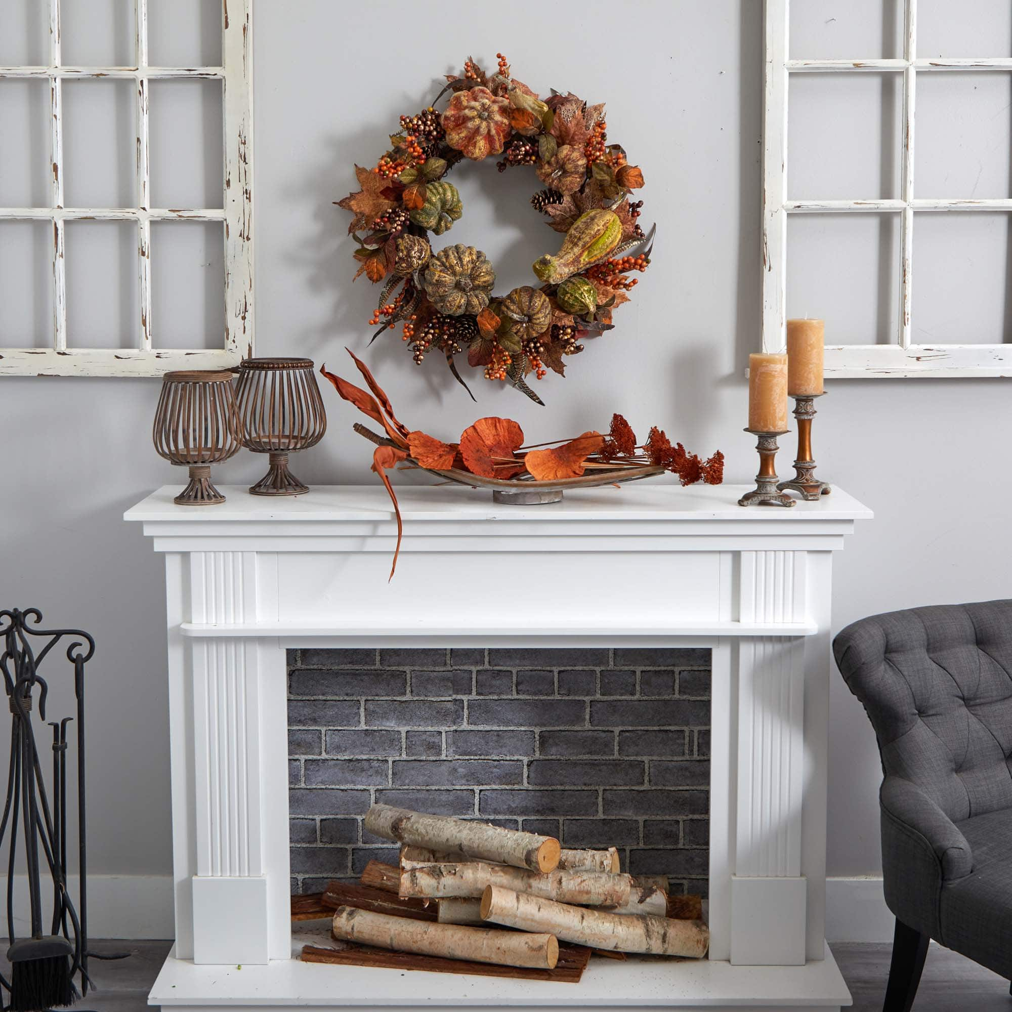 28&#x22; Autumn Pumpkin Wreath