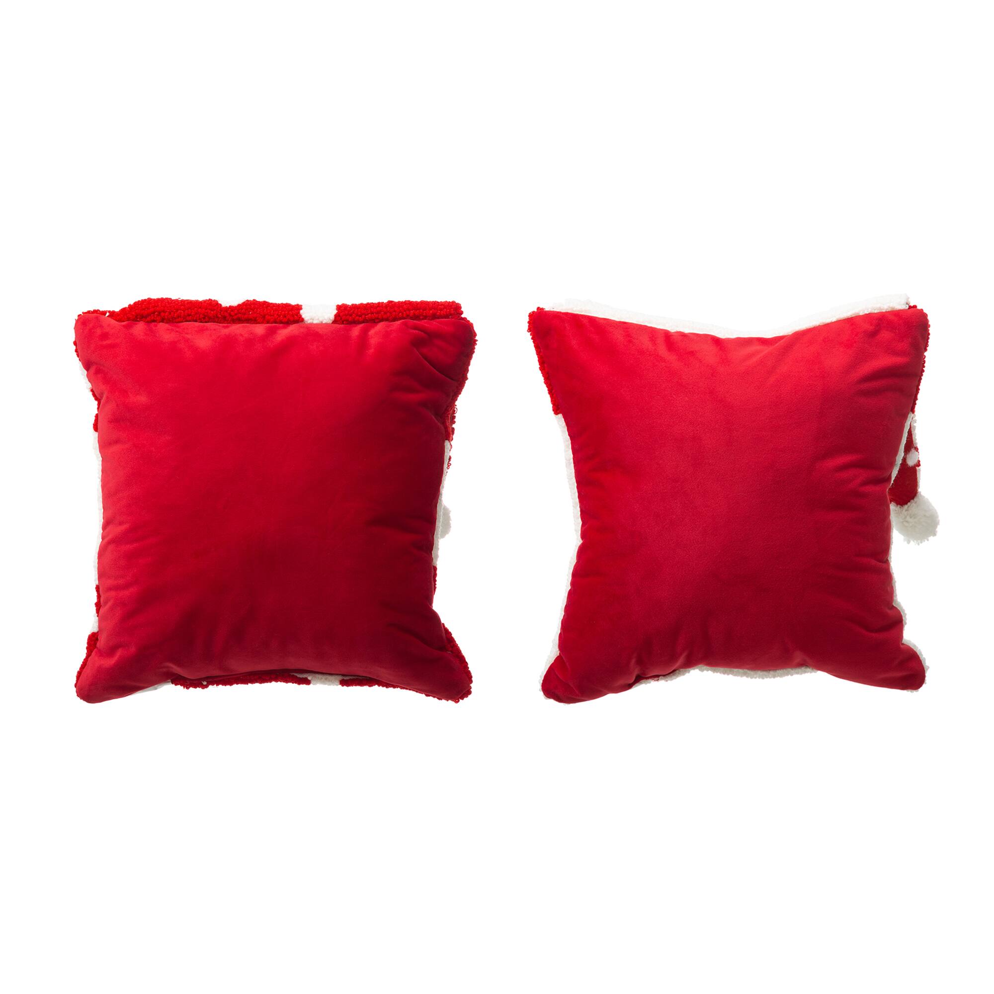 Glitzhome&#xAE; Hooked 3D Santa &#x26; Snowman Throw Pillow Set