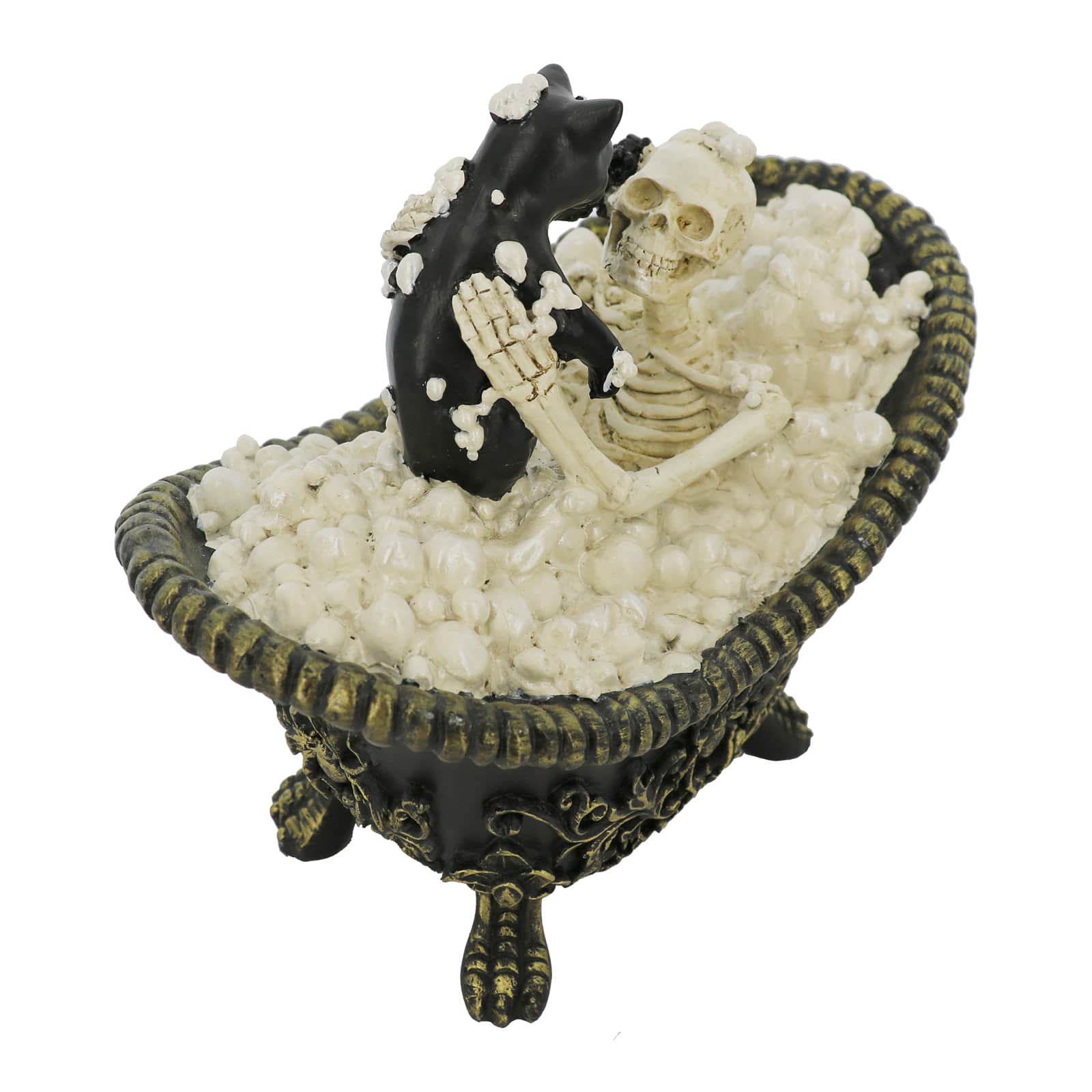 7.75&#x22; Bathing Skeleton with Black Cat Tabletop D&#xE9;cor by Ashland&#xAE;