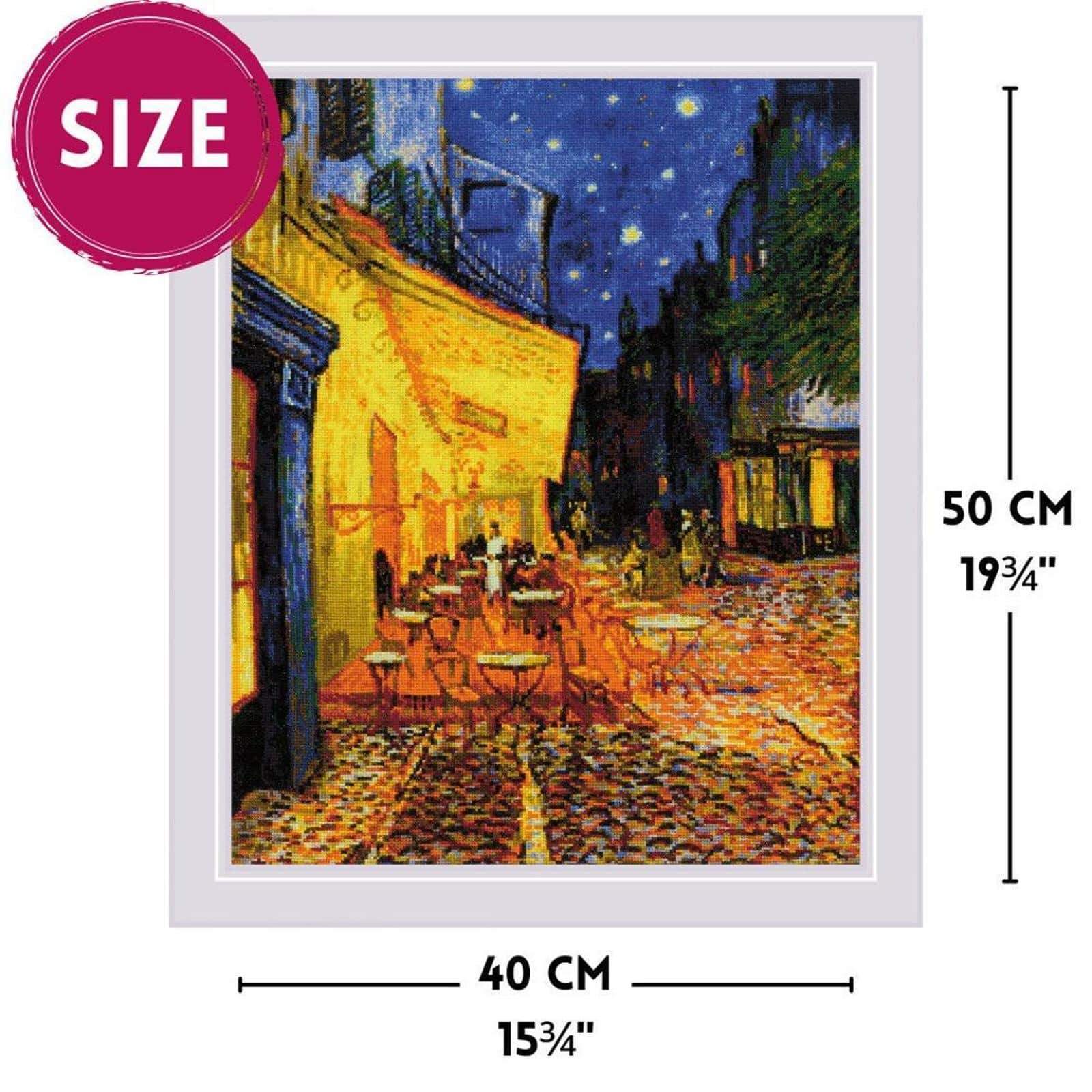 RIOLIS Cafe Terrace at Night Counted Cross Stitch Kit