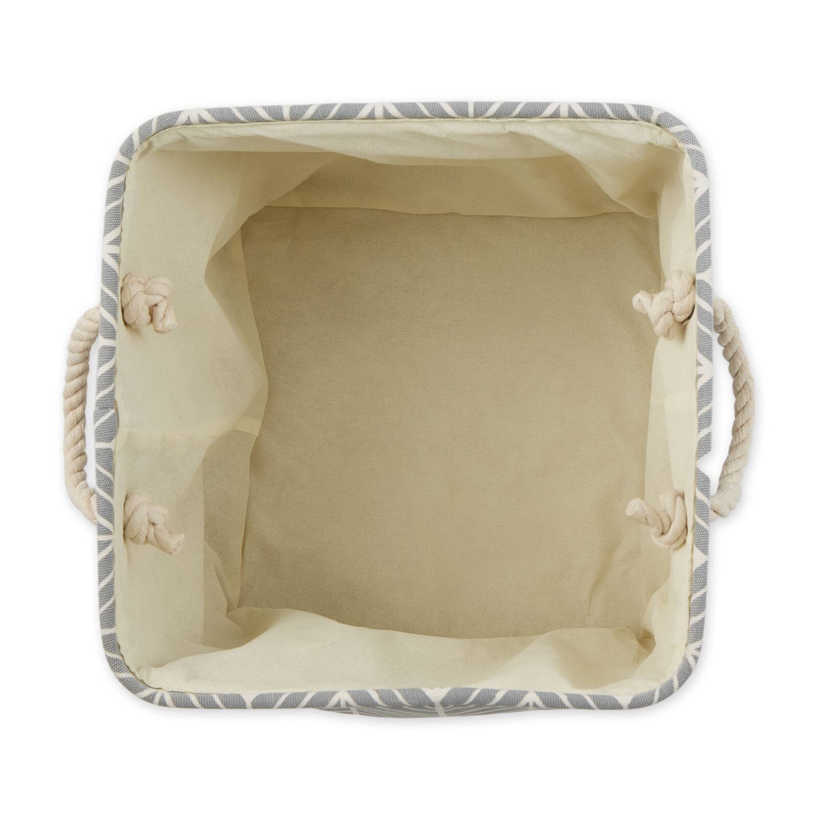 DII® 13" Gray Herringbone Square Fabric Bin