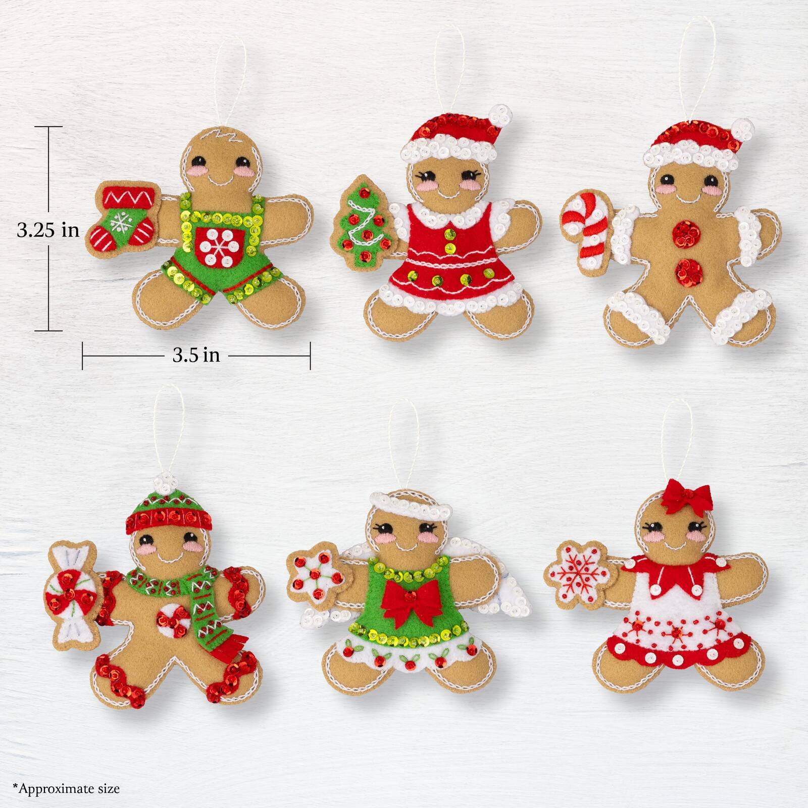 Bucilla&#xAE; Dressed-Up Gingerbread Felt Ornament Kit
