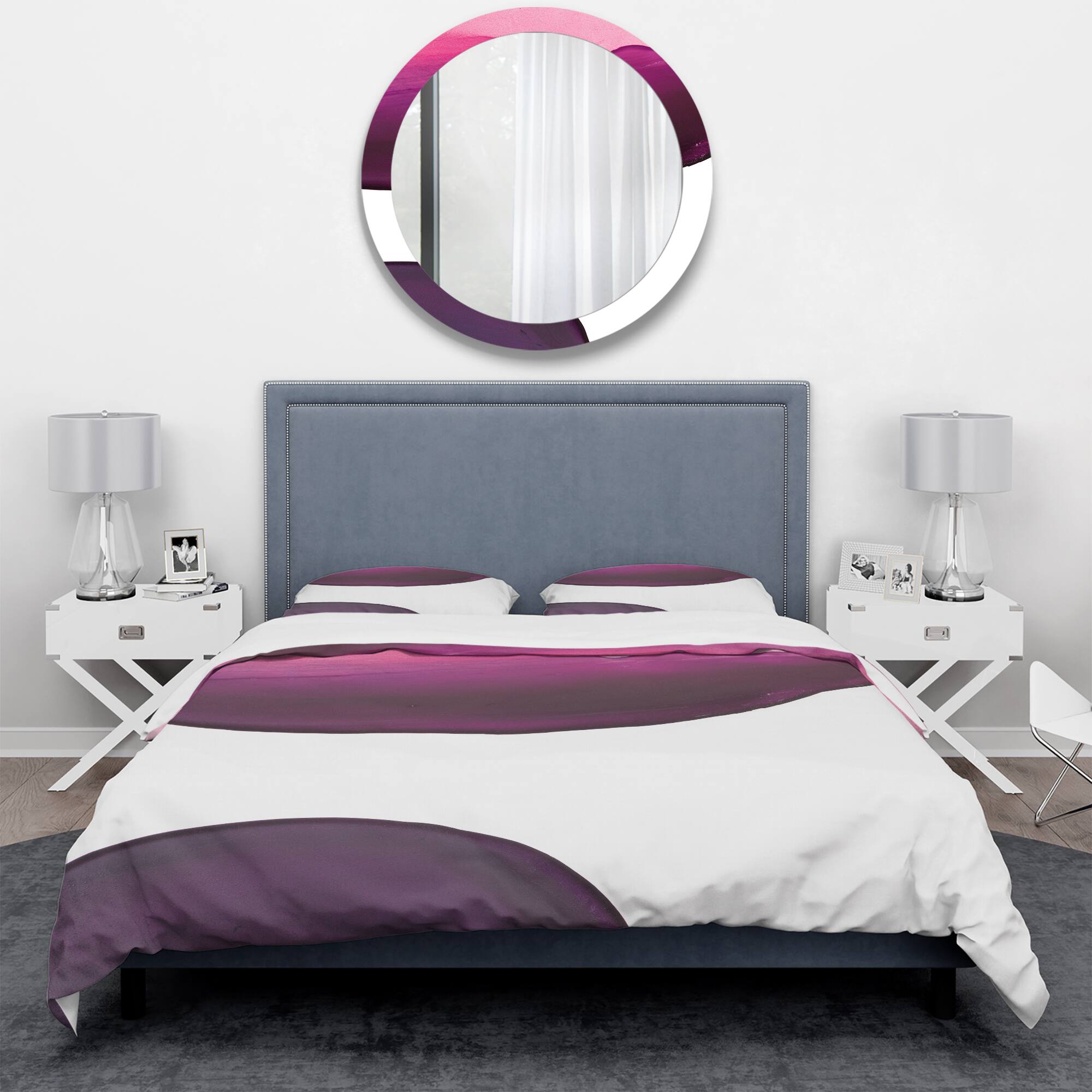 Designart 'Paint of Magenta Stone' Geometric Bedding Set