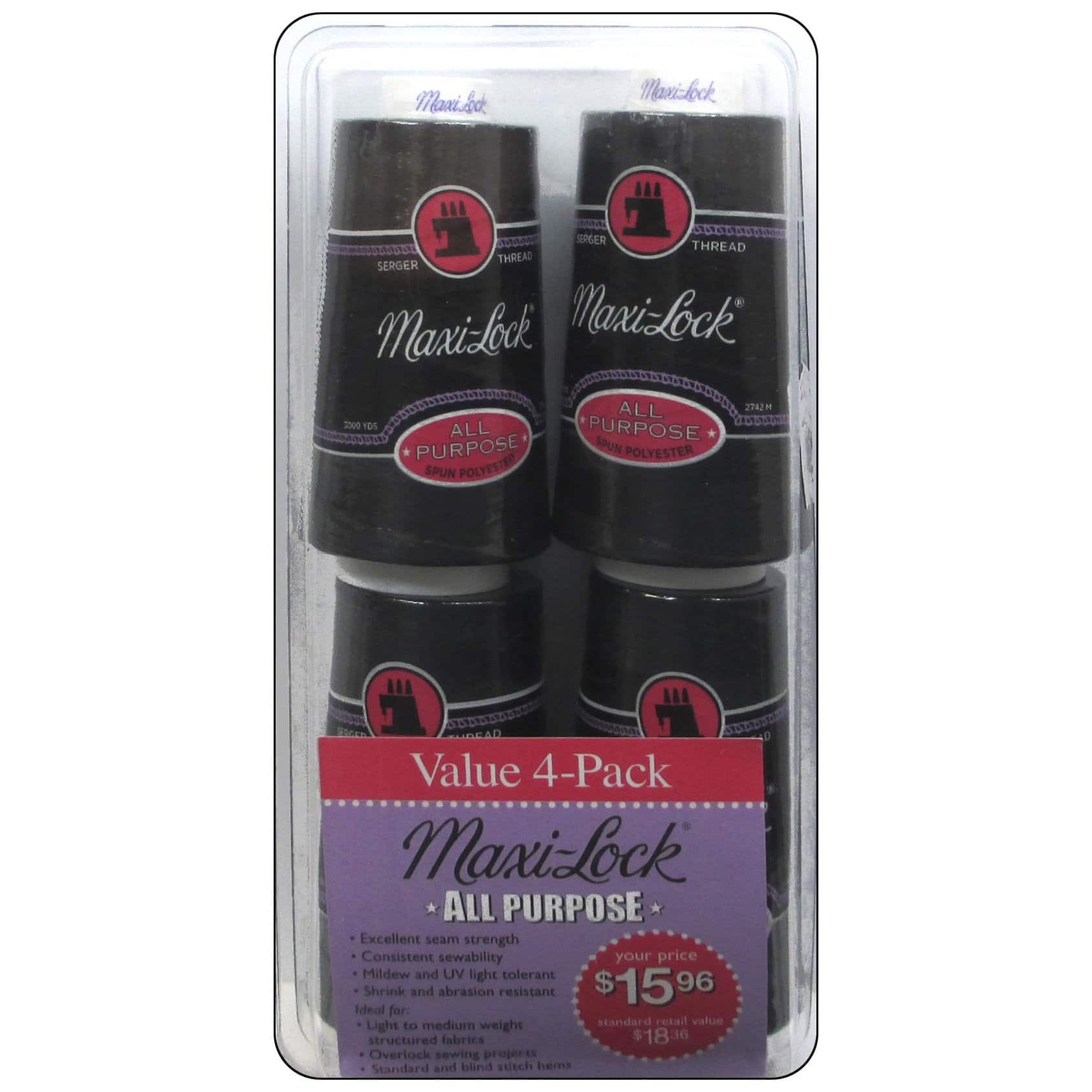 A&E Maxi-Lock® All Purpose Polyester Thread 4 Pack, 3000yd.