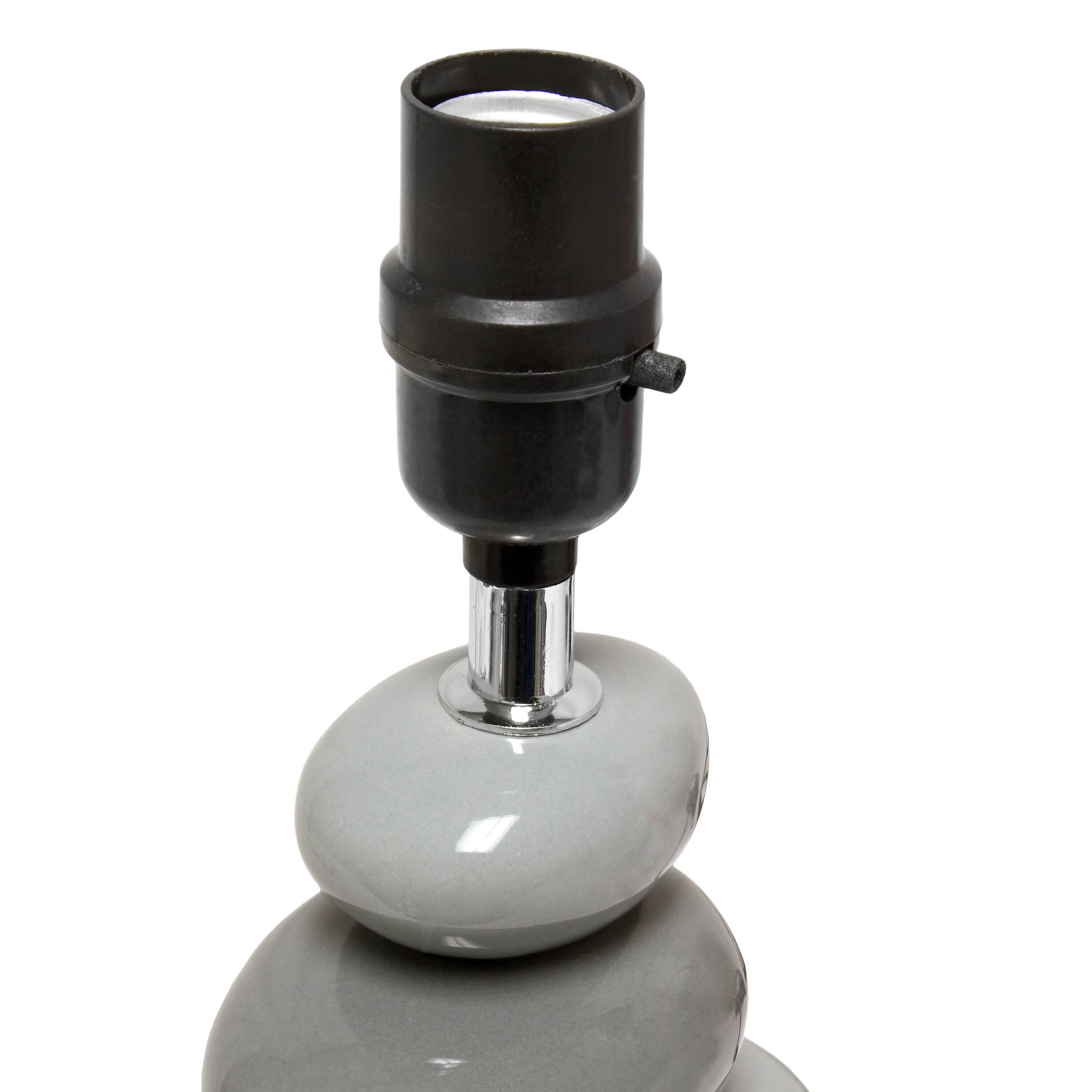 Creekwood Home Priva 14.7&#x22; Gray Stacking Stones Table Lamp