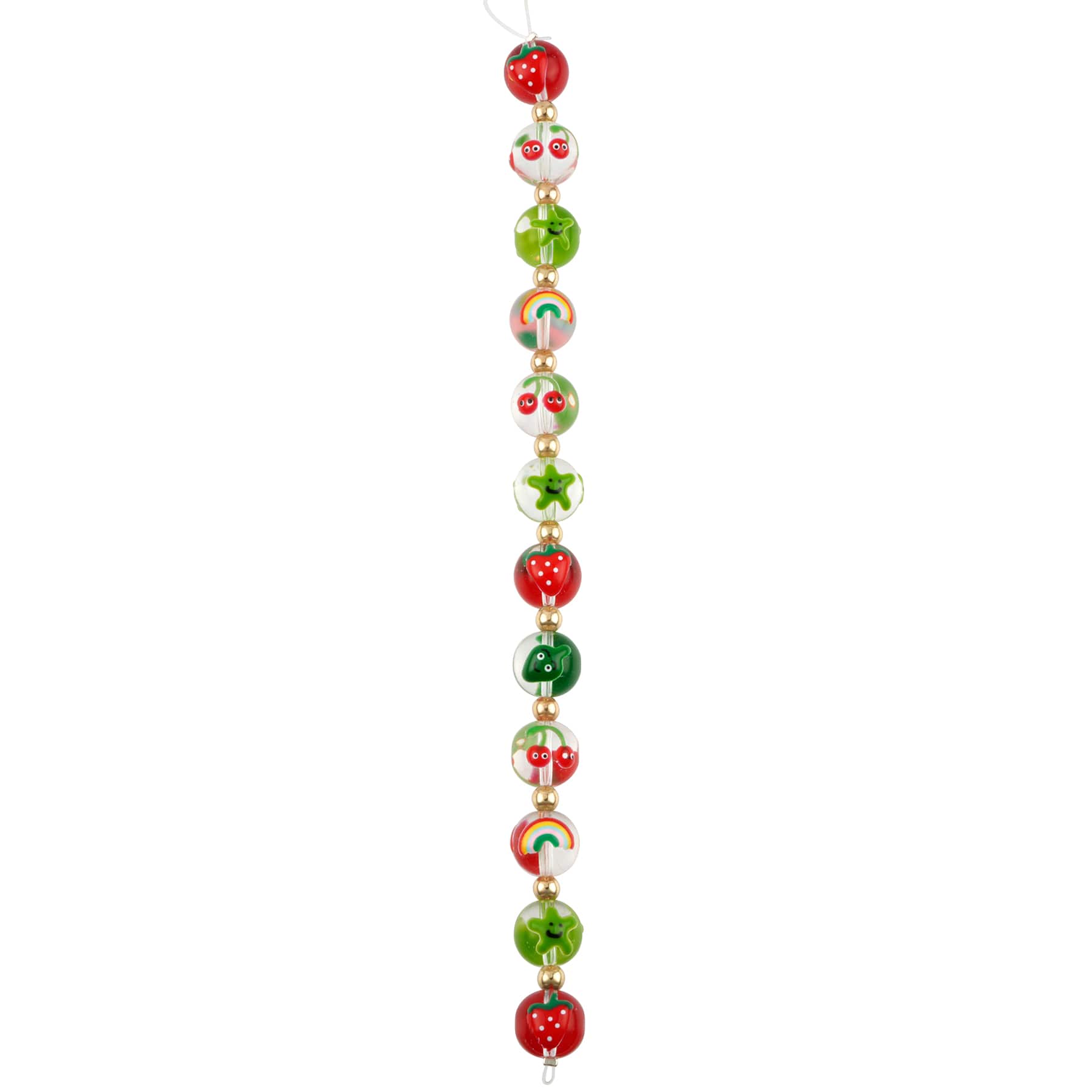 6 Packs: 12 ct. (72 total) Fruit, Star &#x26; Rainbow Glass Round Beads, 12mm by Bead Landing&#x2122;