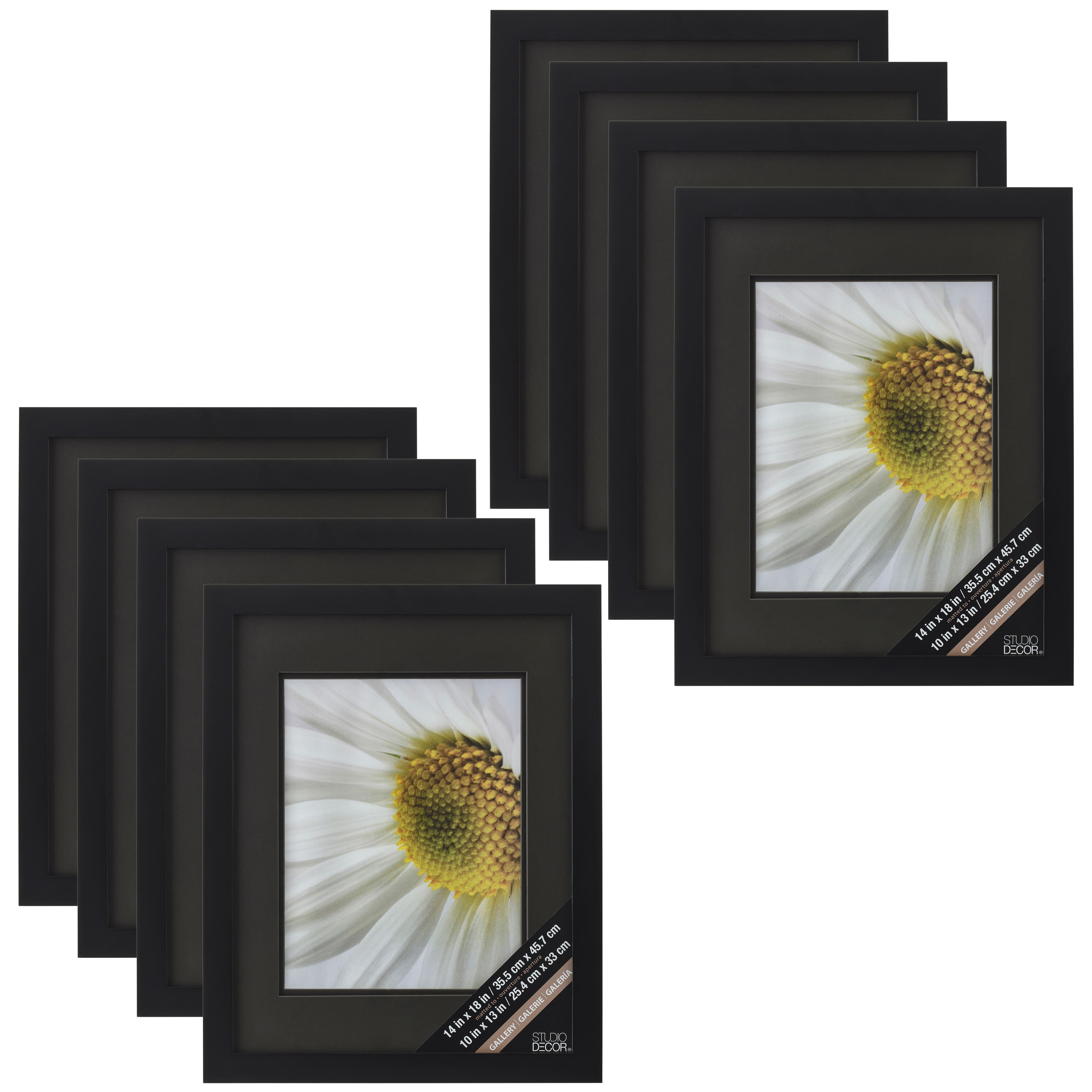 8 Pack: Black Gallery Wall Frame with Double Mat Airfloat Gallery™ by Studio Décor®