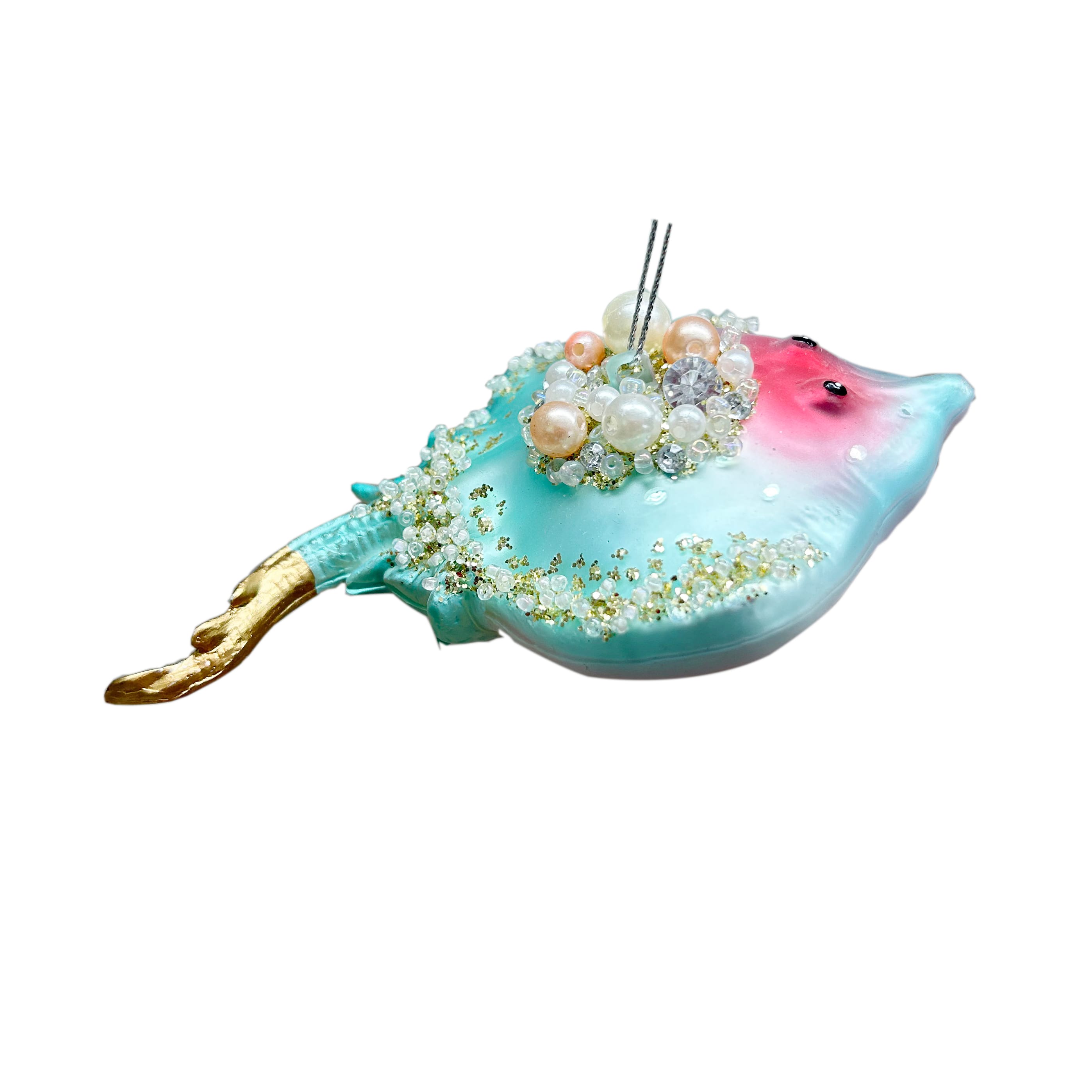 5&#x22; Pink &#x26; Blue Manta Ray Glass Ornament by Ashland&#xAE;