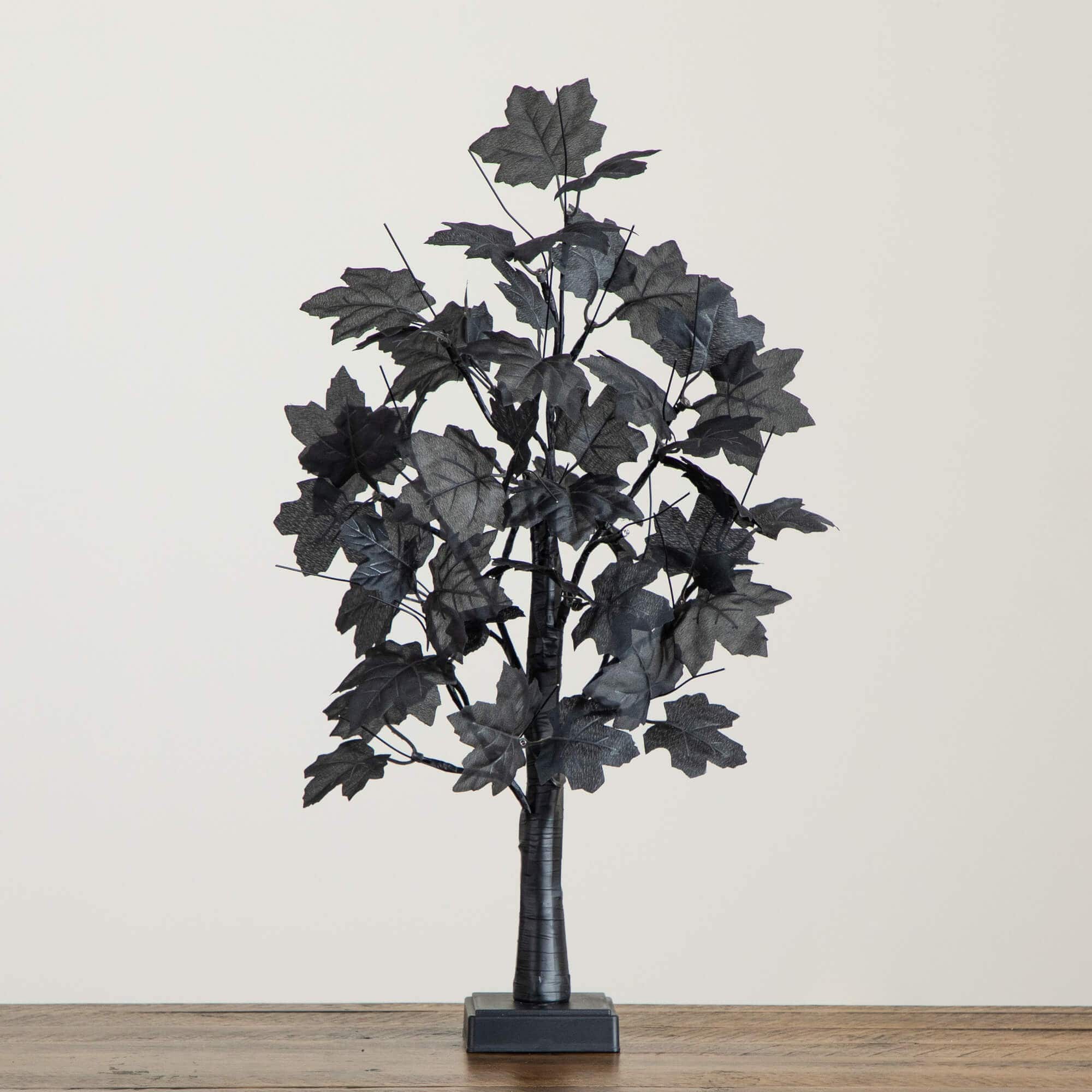 2ft. Pre-Lit Artificial Halloween Black Maple Tree with 24 Orange &#x26; Purple LED Lights