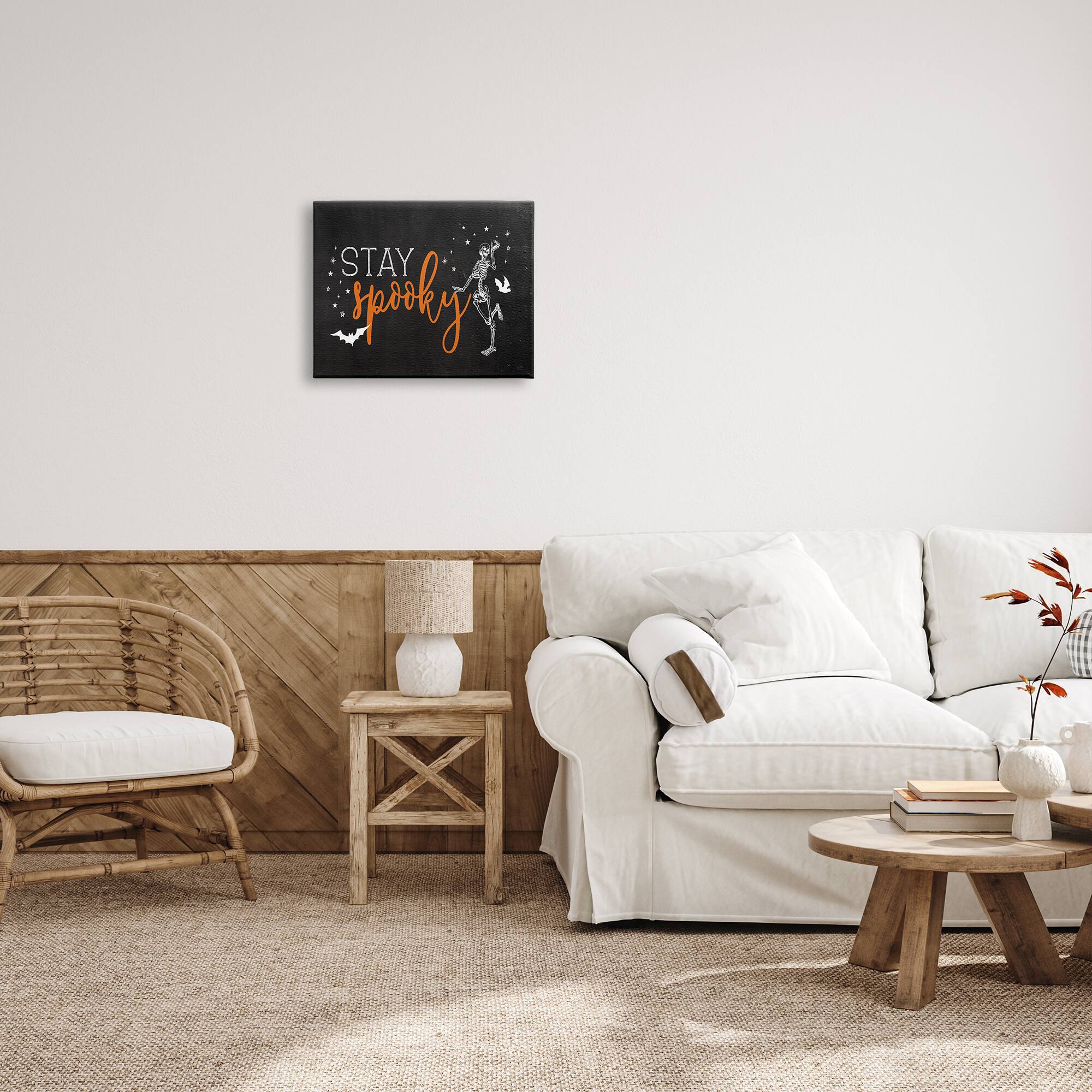 Stupell Industries Stay Spooky Skeleton Canvas Wall Art