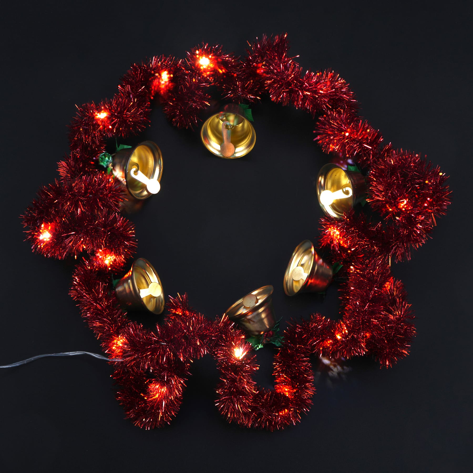 6ft. Gold Bells & Red Tinsel LED String Lights by Ashland®