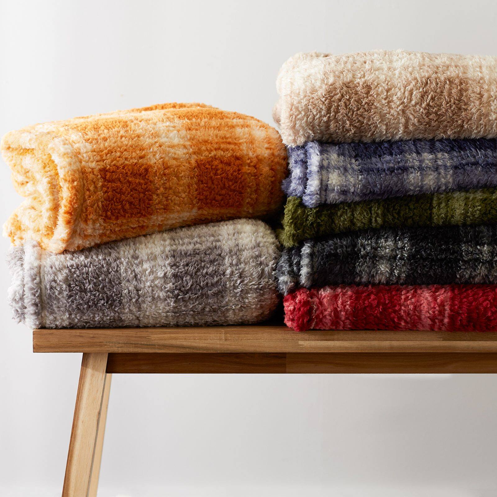 DII® Stone Farmhouse Plush Plaid Throw