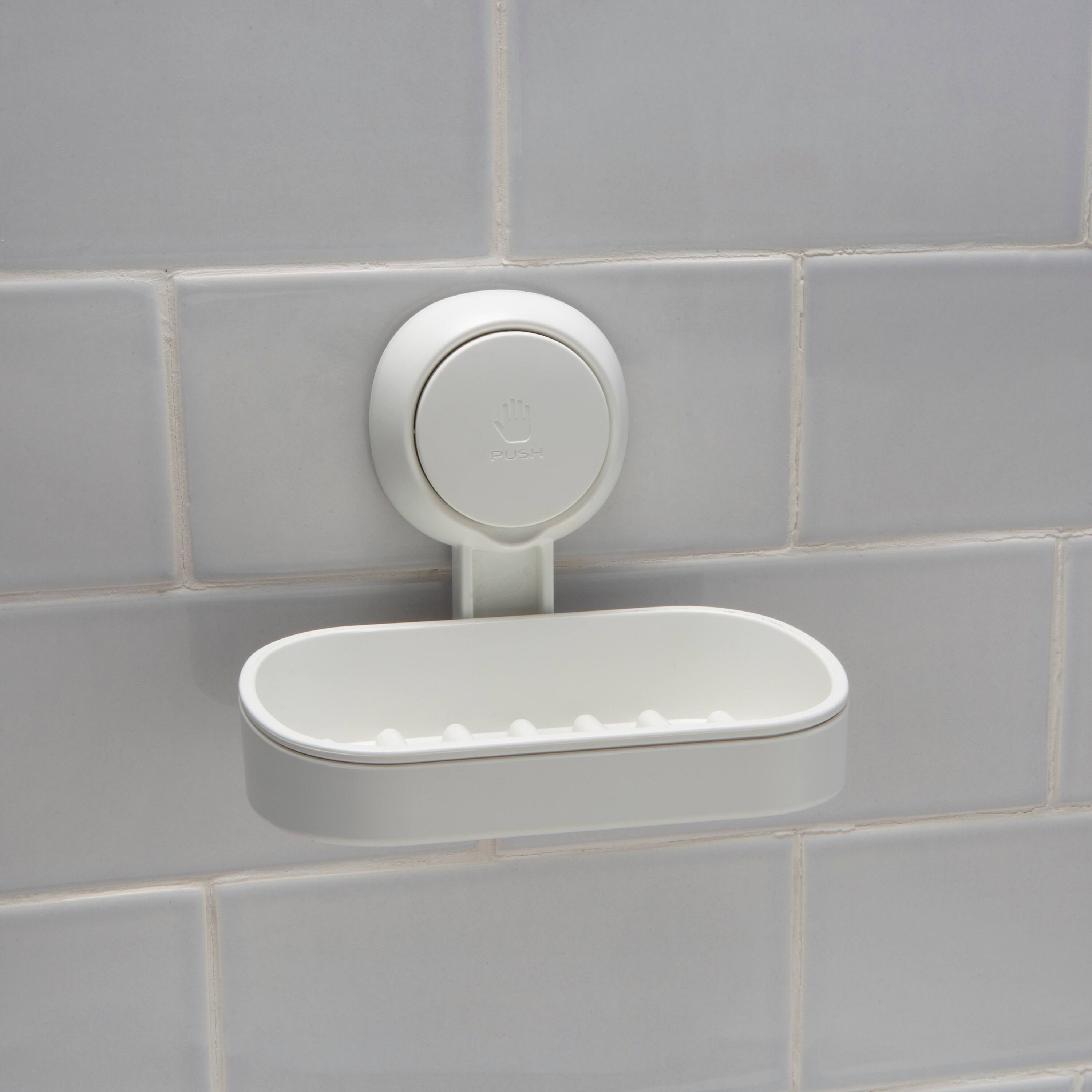 Bath Bliss White Gel Suction Soap Dish