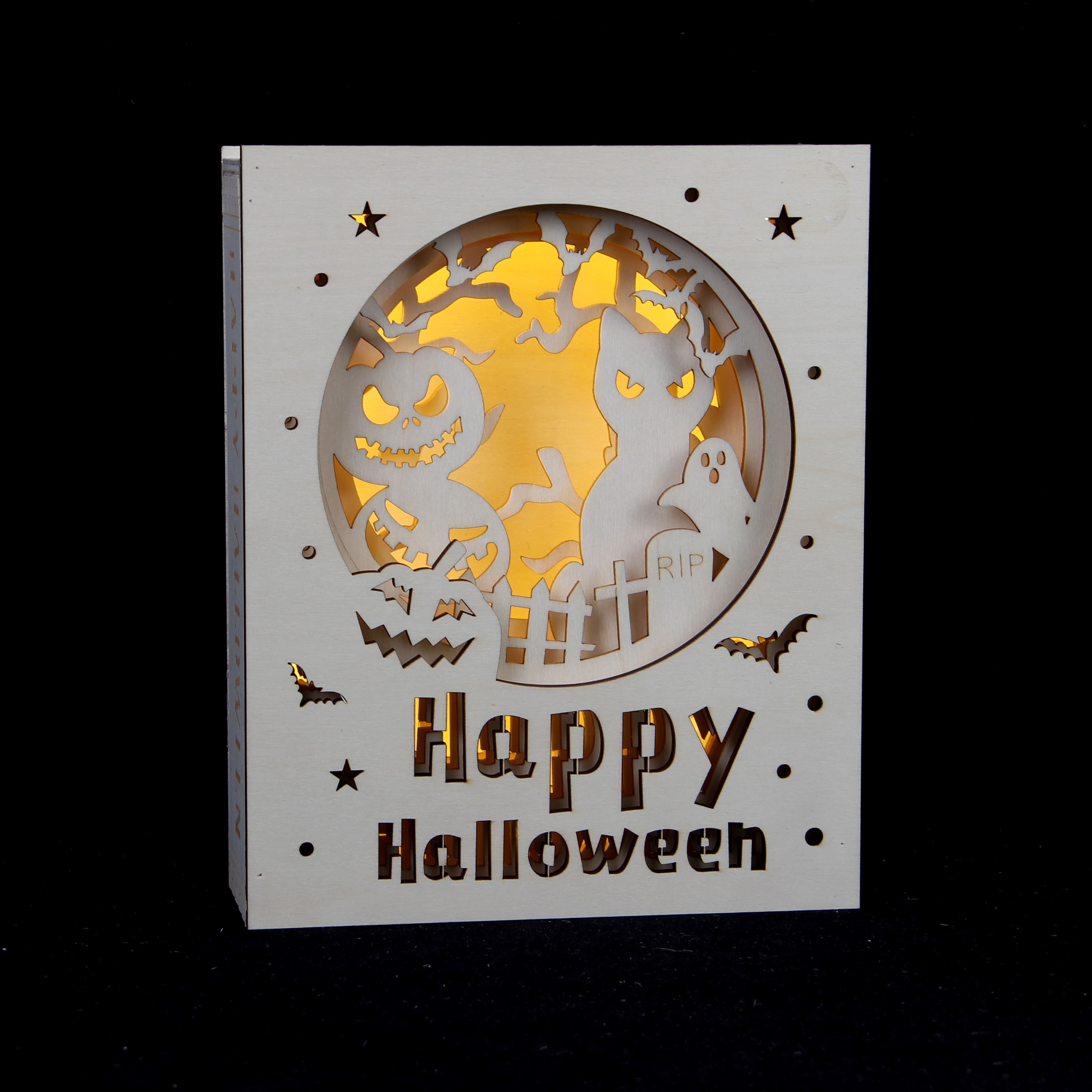 8.5&#x22; Happy Halloween Book DIY LED D&#xE9;cor by Make Market&#xAE;