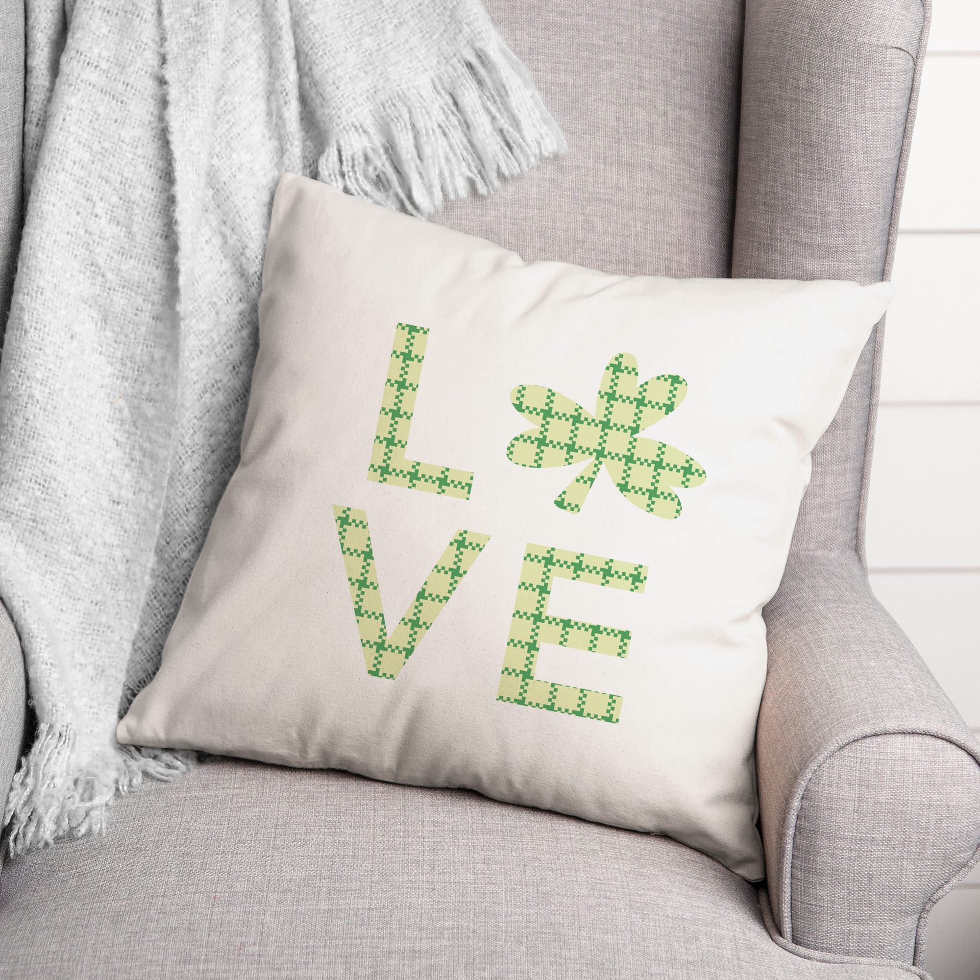 Love Clover 18" x 18" Throw Pillow