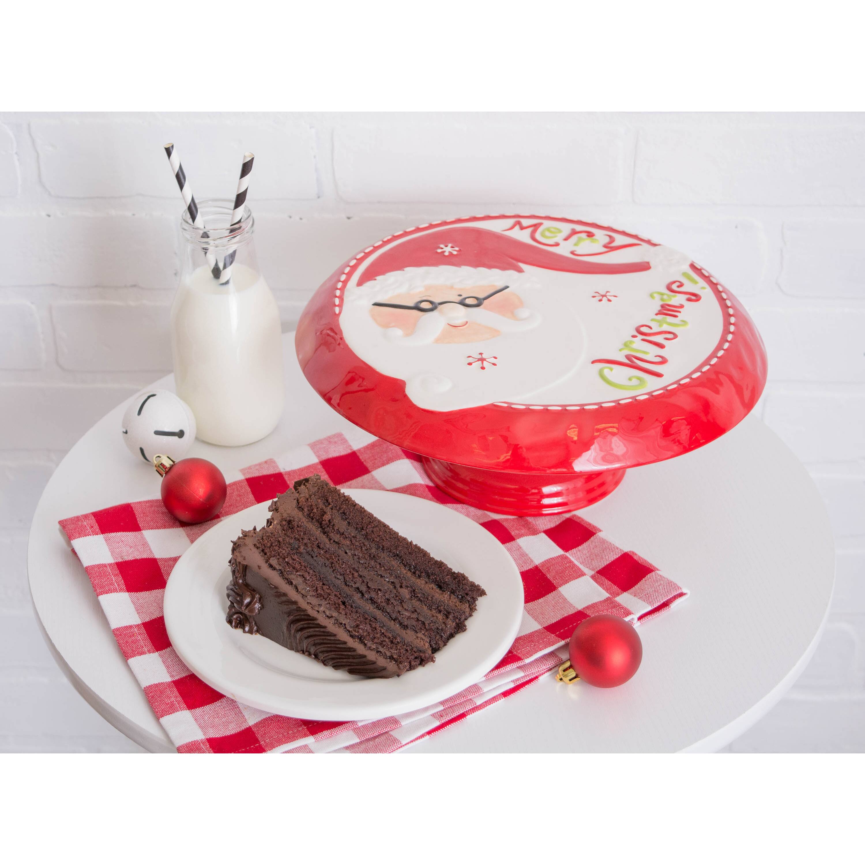 DII® Ceramic Santa Cake Plate with Stand