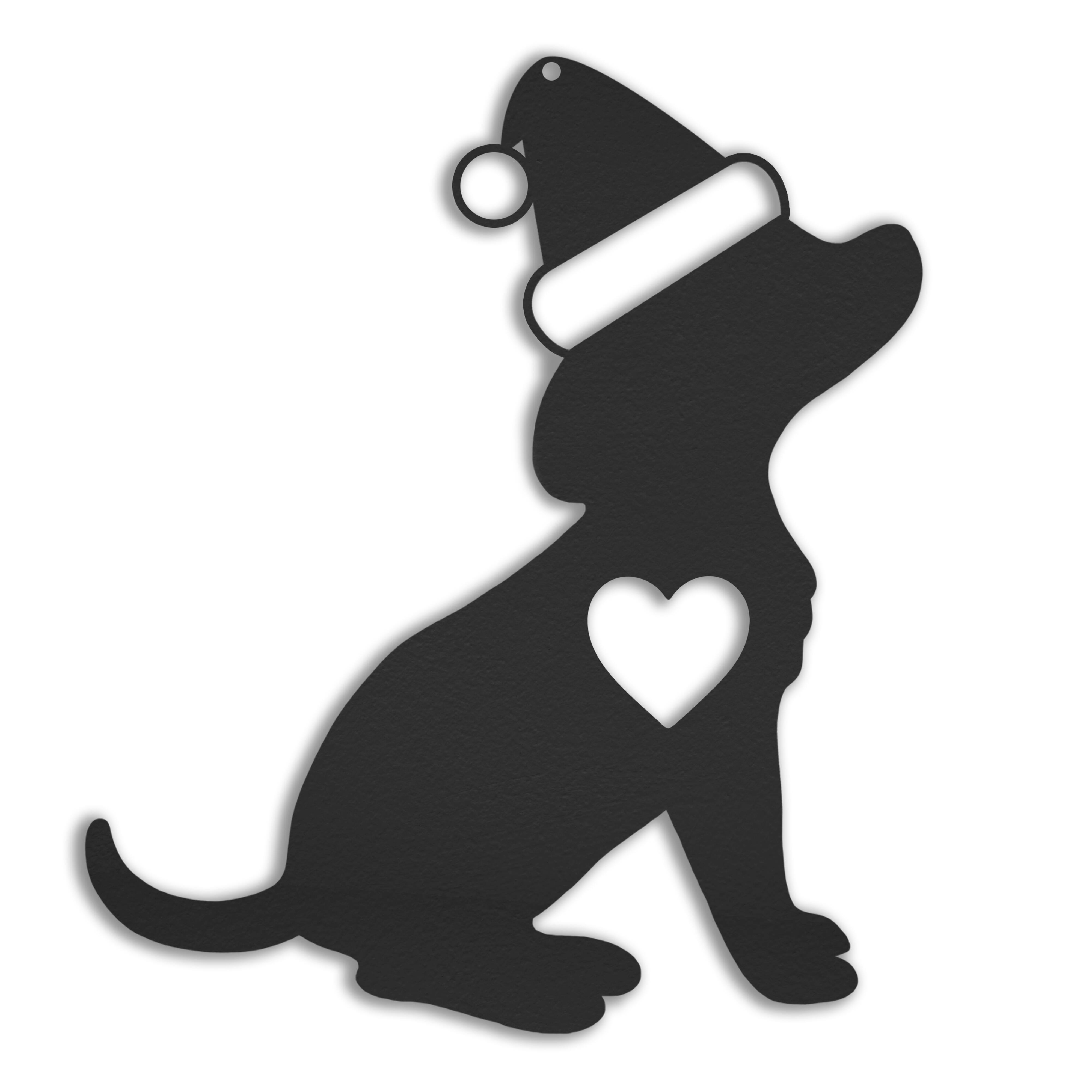 4" Santa Dog Metal Ornament