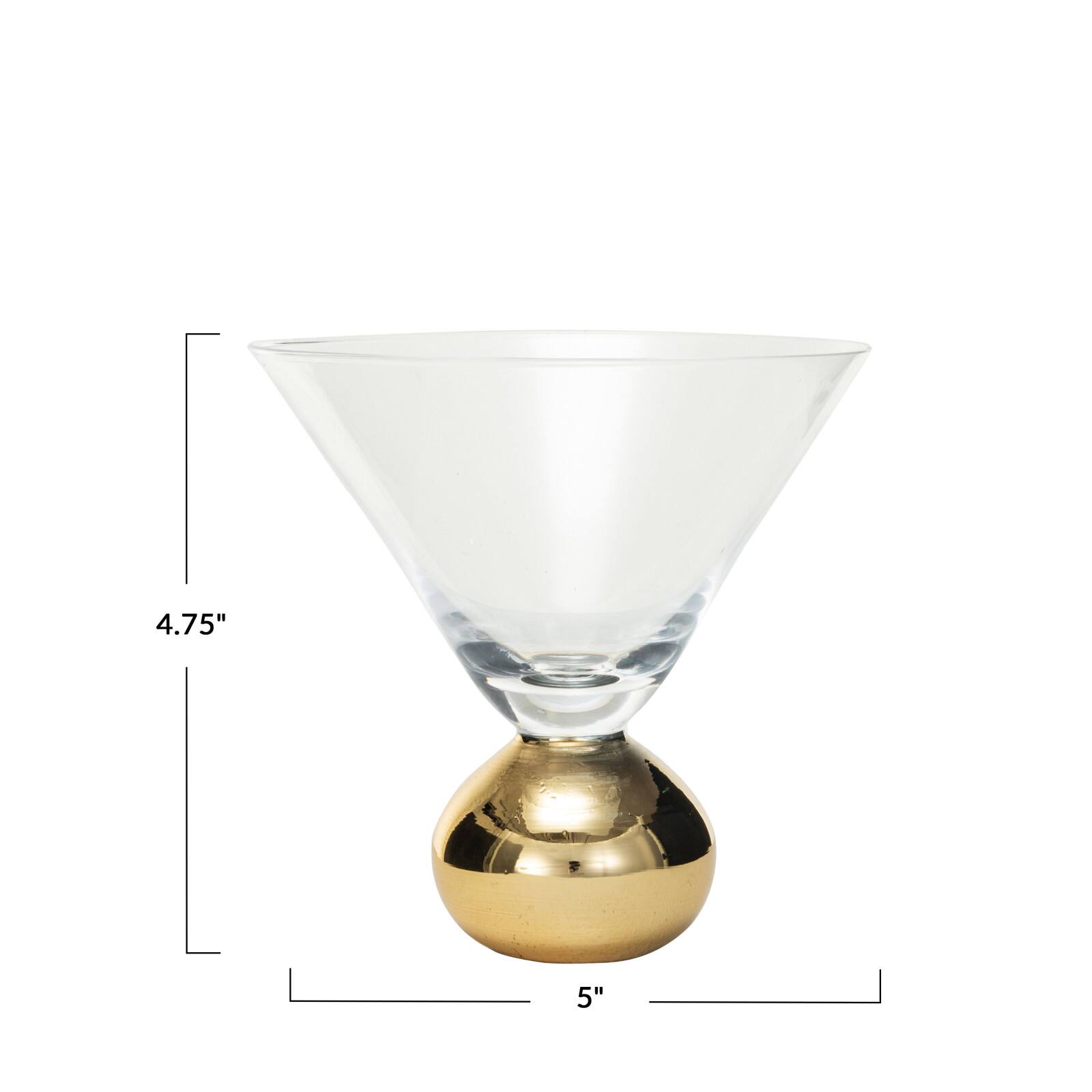 Hello Honey&#xAE; 12oz. Martini Glass with Gold Electroplated Ball Stem