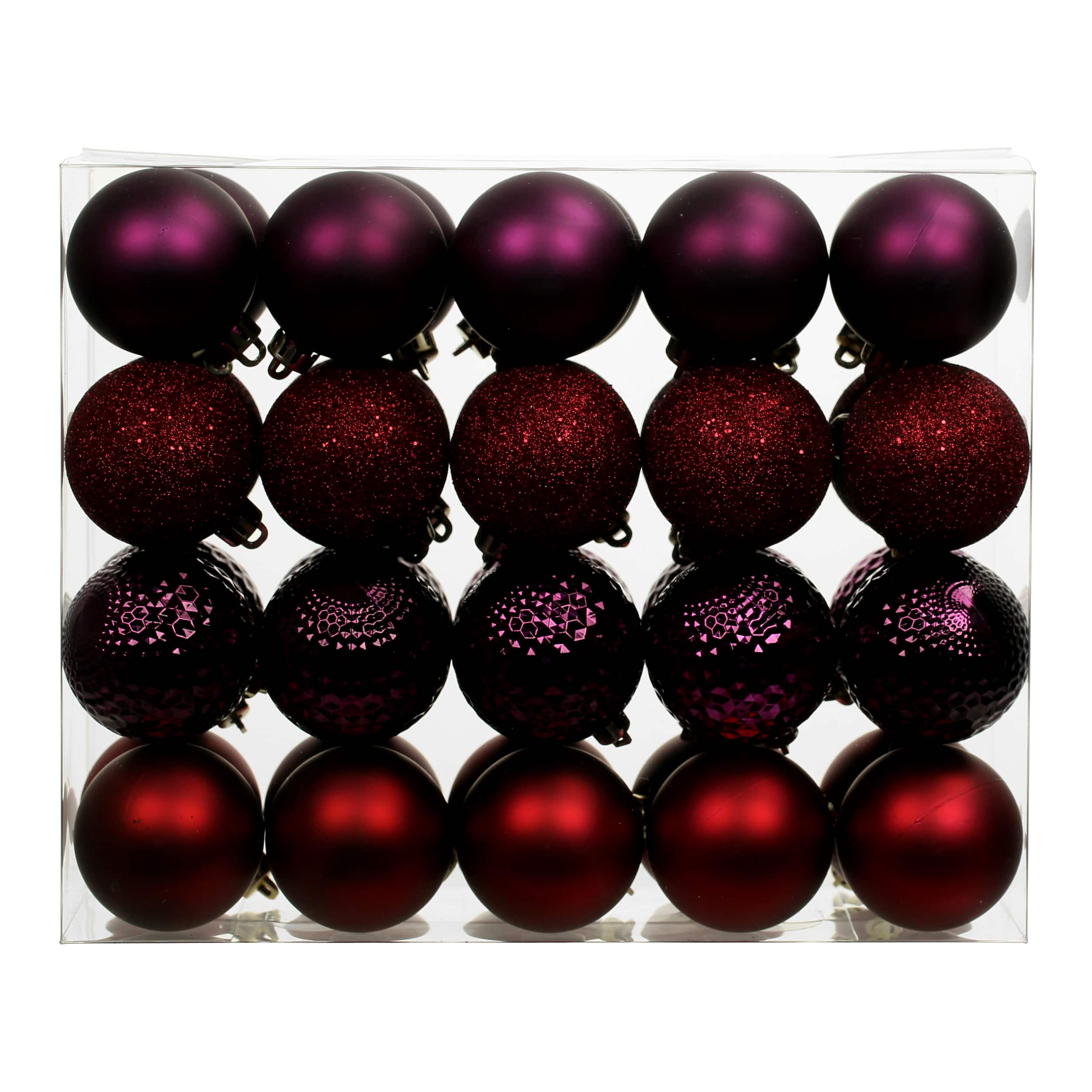 40 Pack 2&#x22; Berry Solid &#x26; Glitter Shatterproof Ball Ornaments by Ashland&#xAE;