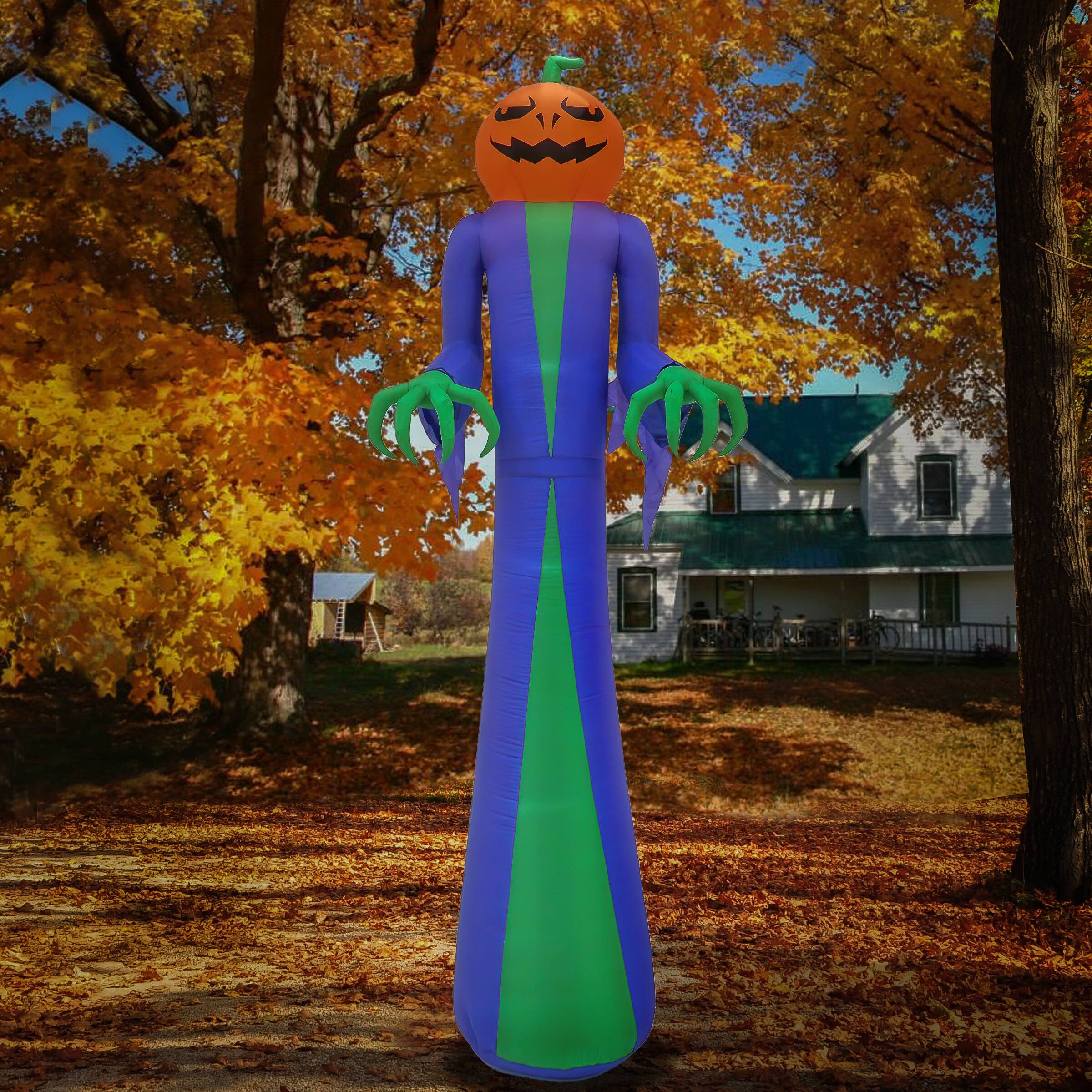 12ft. Inflatable Halloween Pumpkin Ghost Decoration with LED Lights