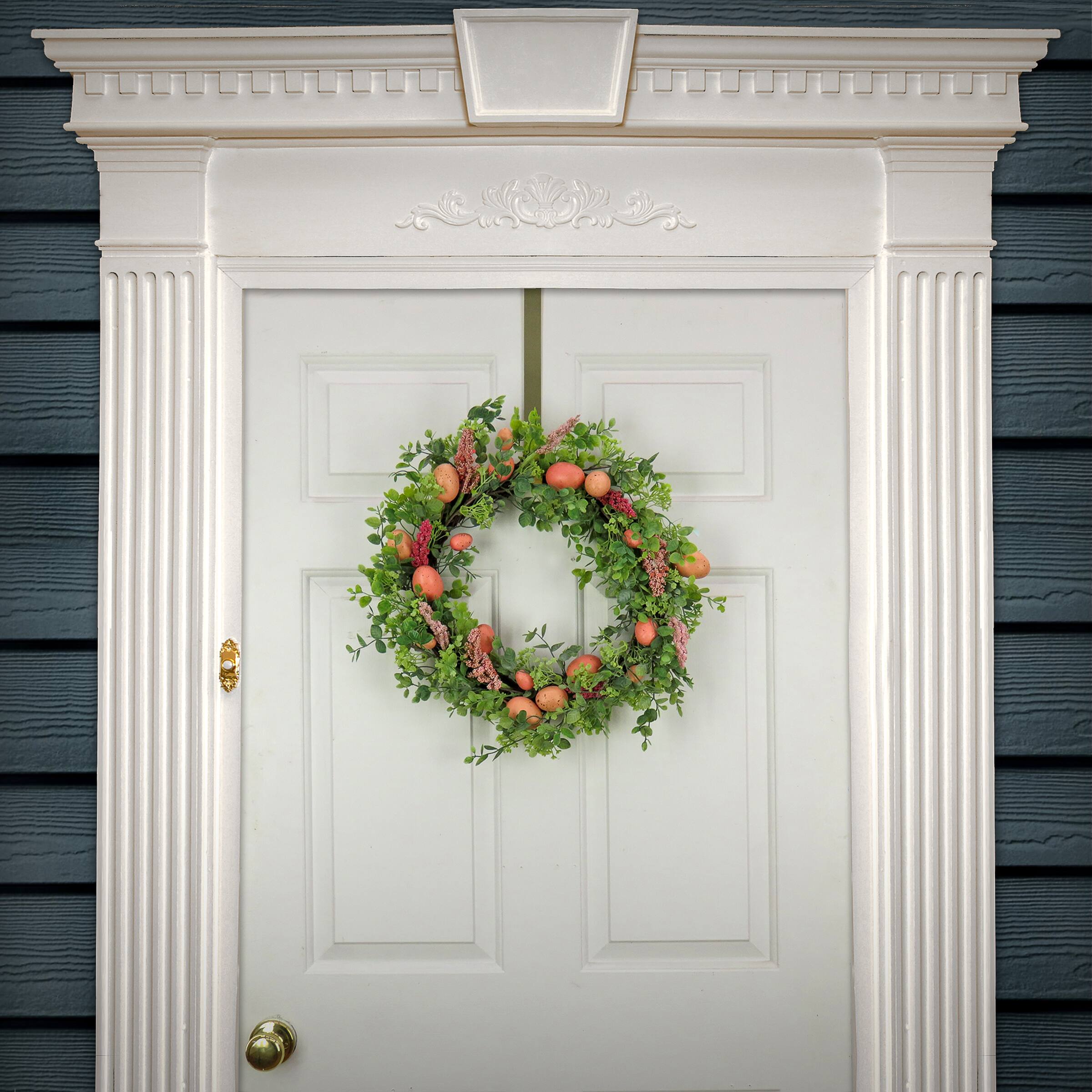 22" Pink Eggs Easter Wreath