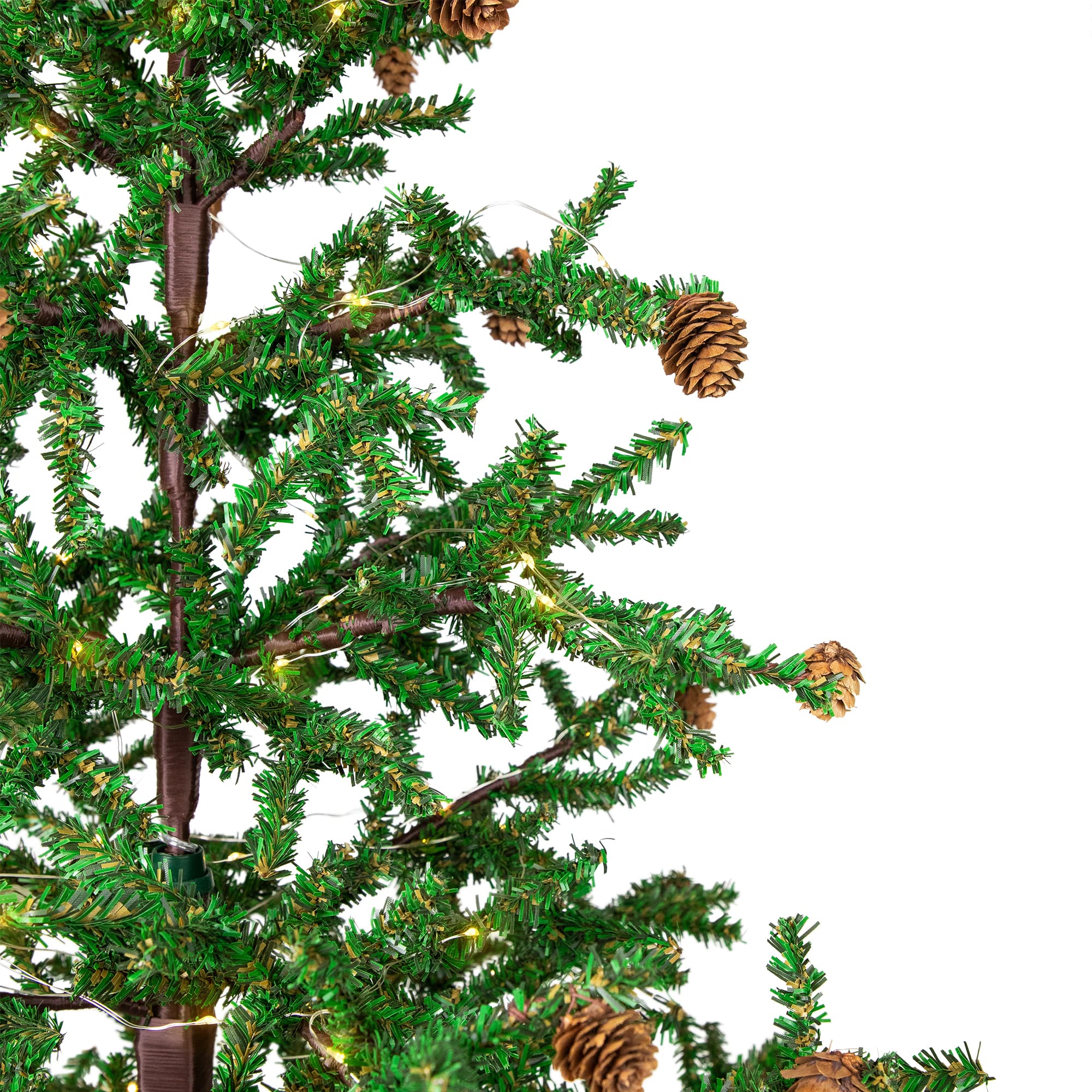 4ft. Pre-Lit Christmas Tree with Pinecones &#x26; Burlap Base, Clear Lights