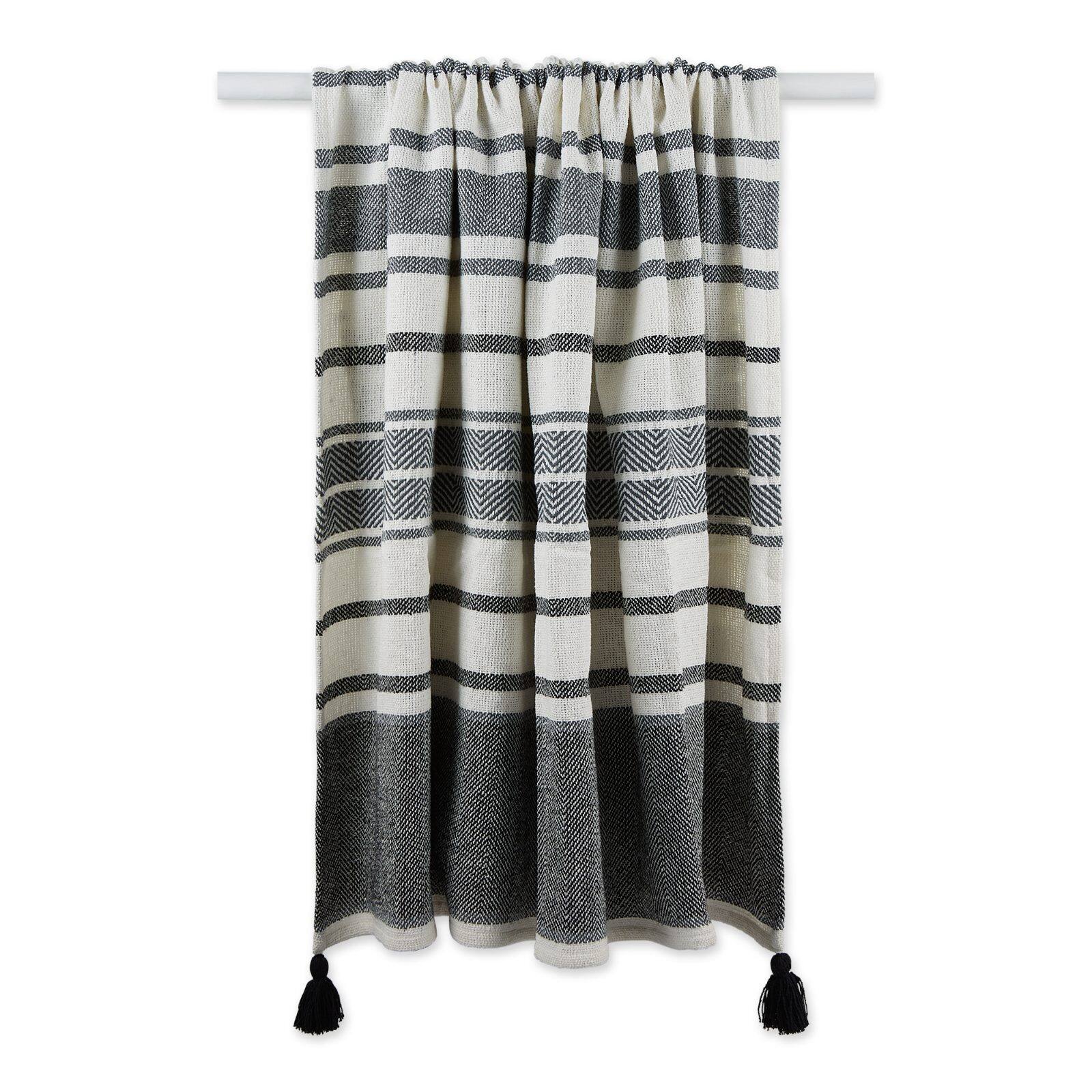 DII® Black & Mineral 2-Tone Chevron Stripe Throw