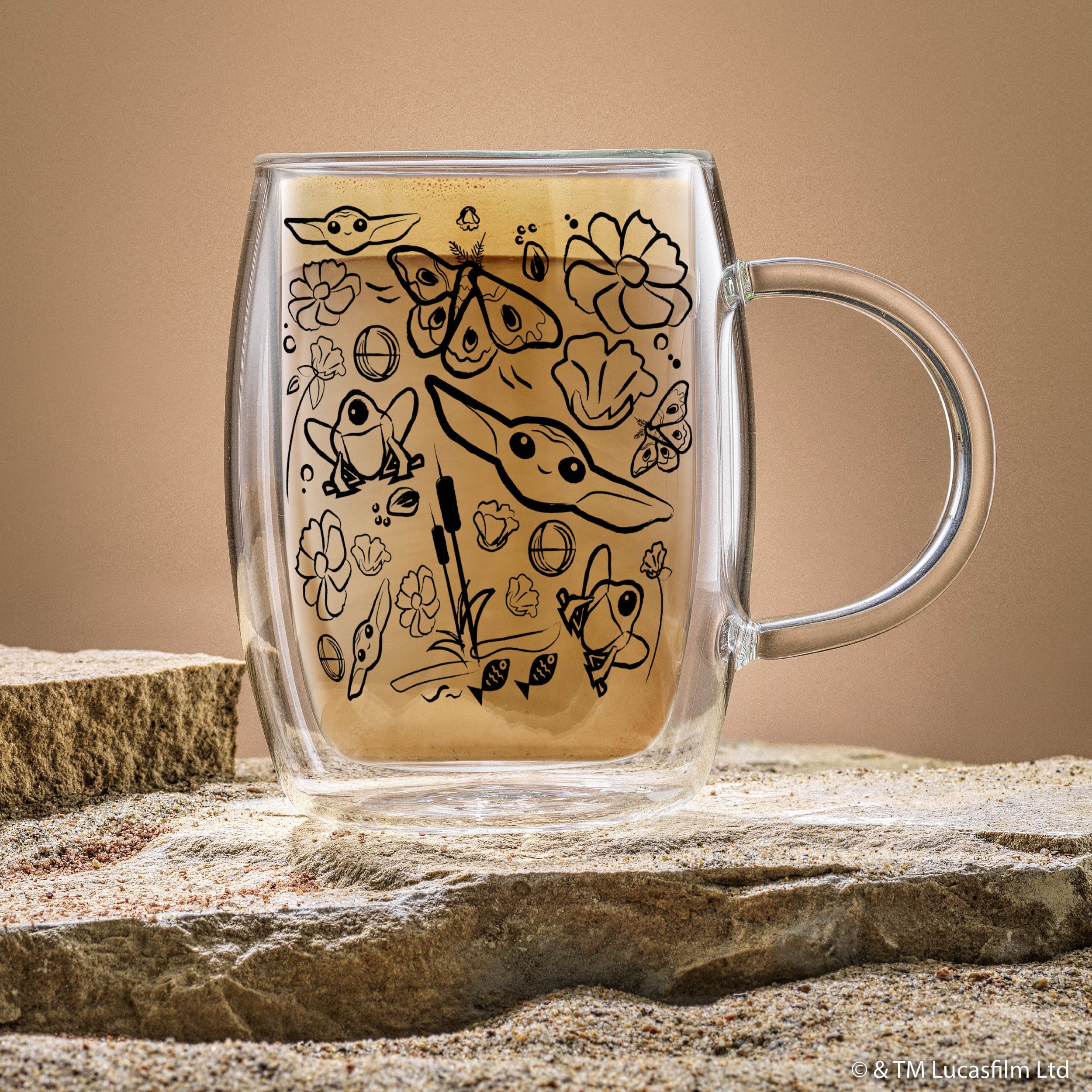 JoyJolt® Star Wars™ 13.5oz. Mandalorian The Child All Around Glass Mug Set, 2ct.