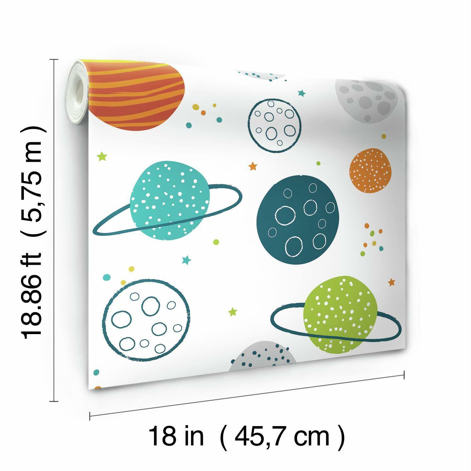 RoomMates Planets Peel &#x26; Stick Wallpaper