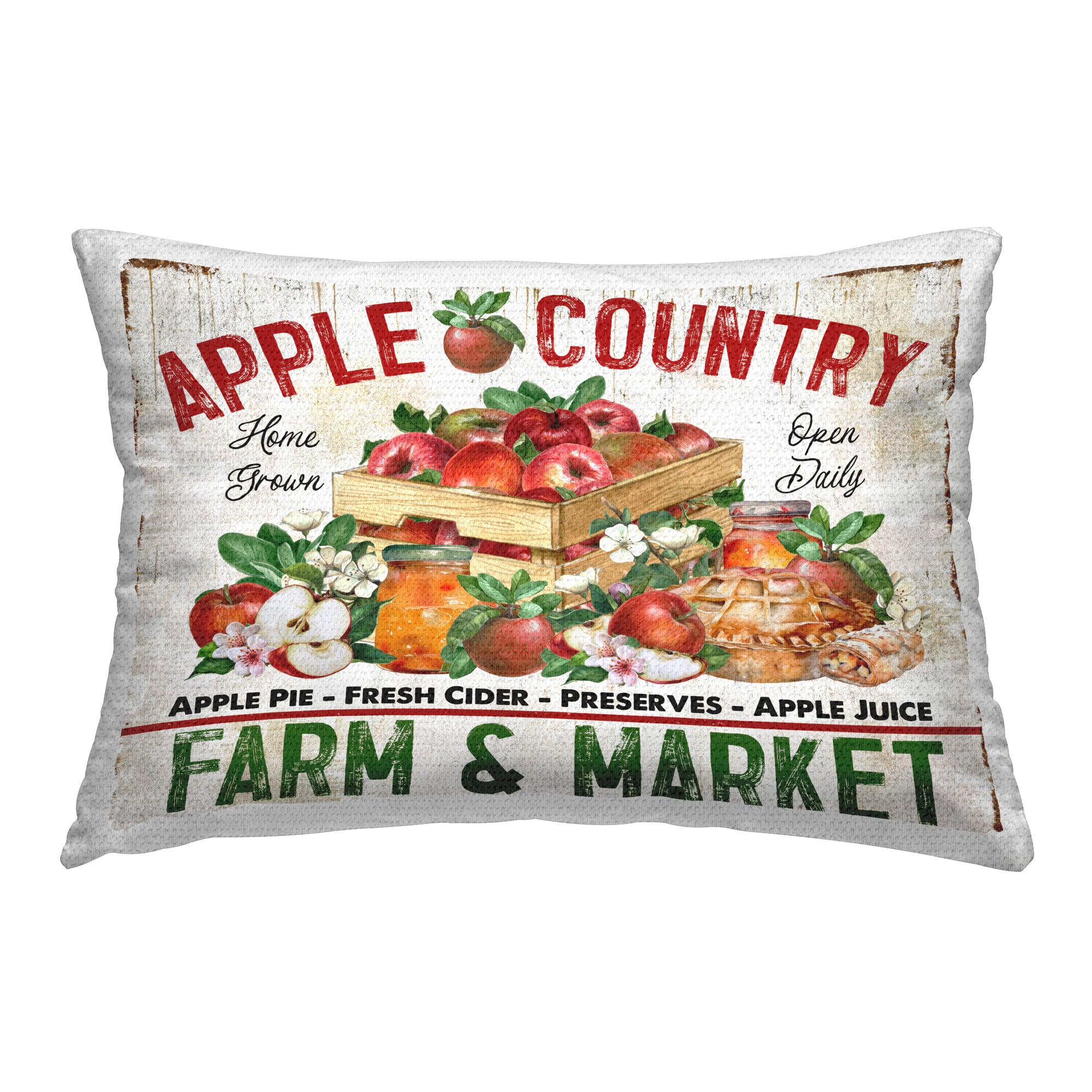 Stupell Industries Apple Country Market Outdoor Printed Pillow