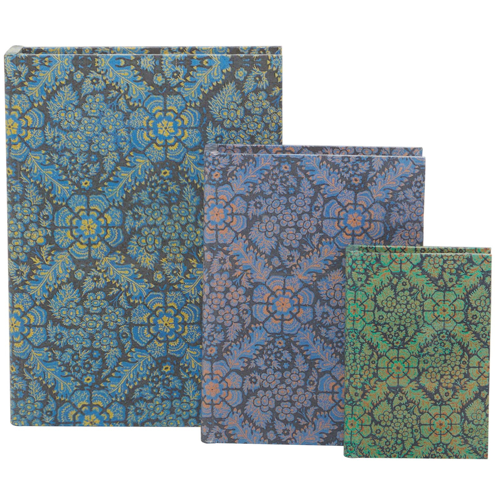 Geometric Floral Canvas Faux Book Box Set