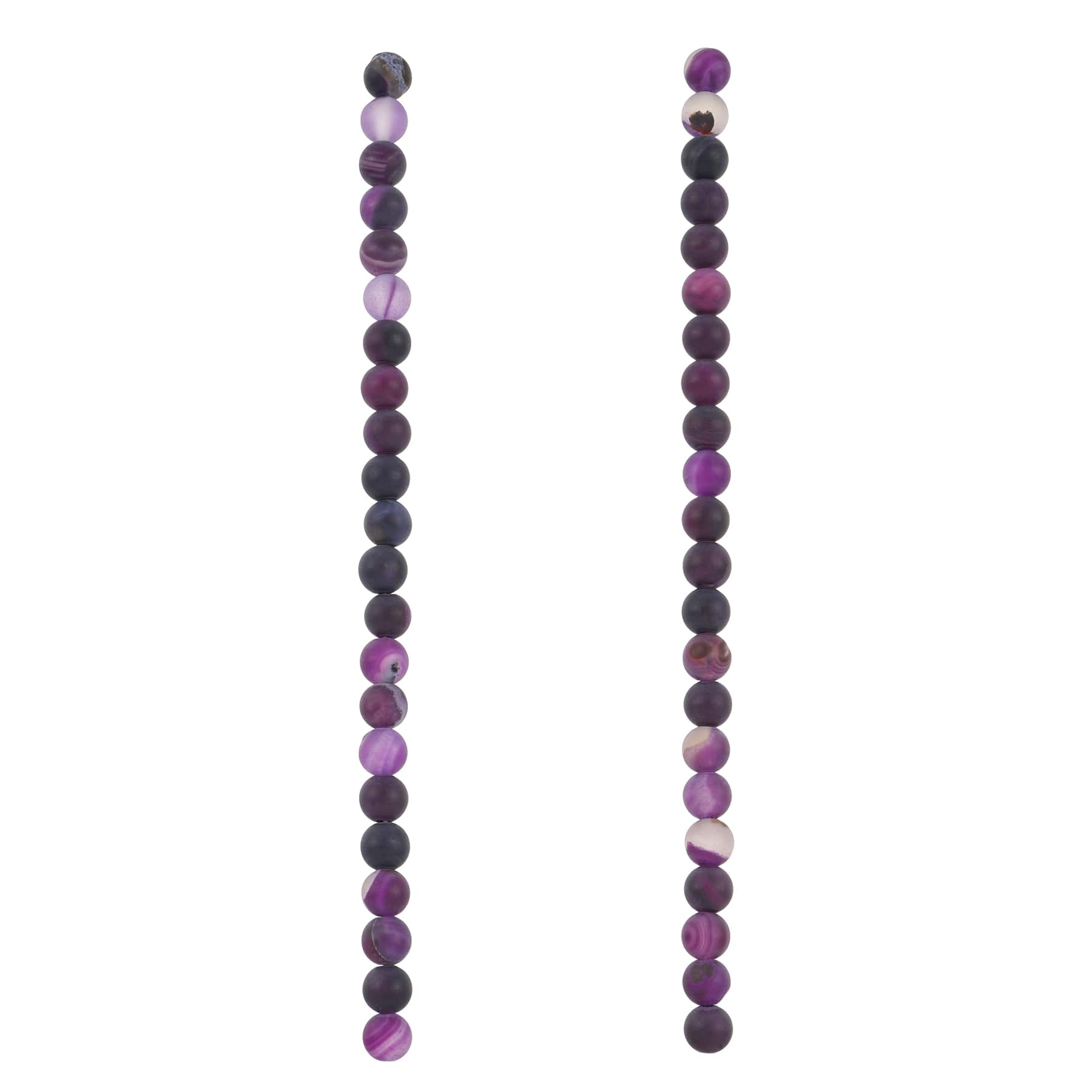 12 Pack: Purple Matte Agate Round Beads by Bead Landing™