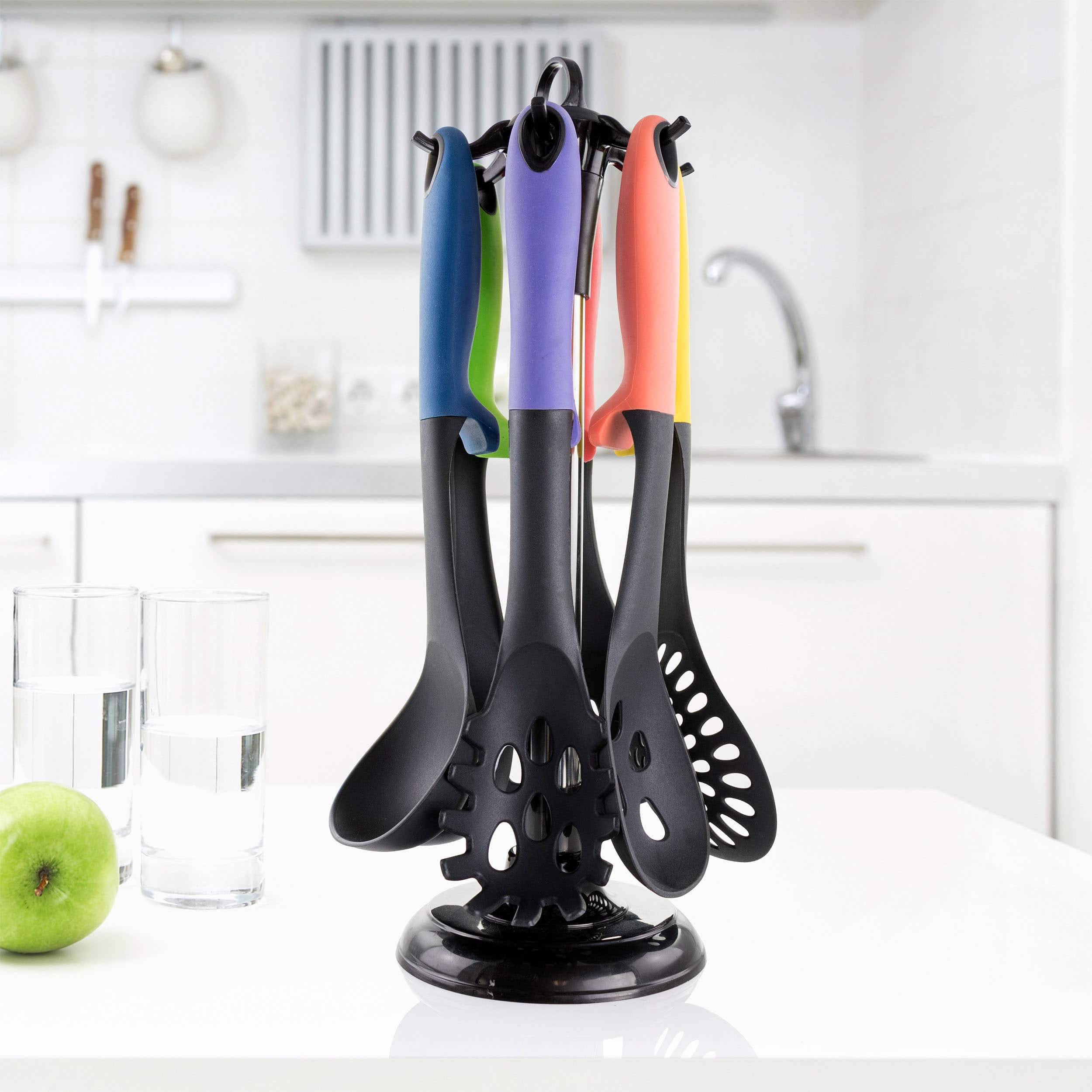 MegaChef Assorted Color Nylon Cooking Utensils Set, 7ct.